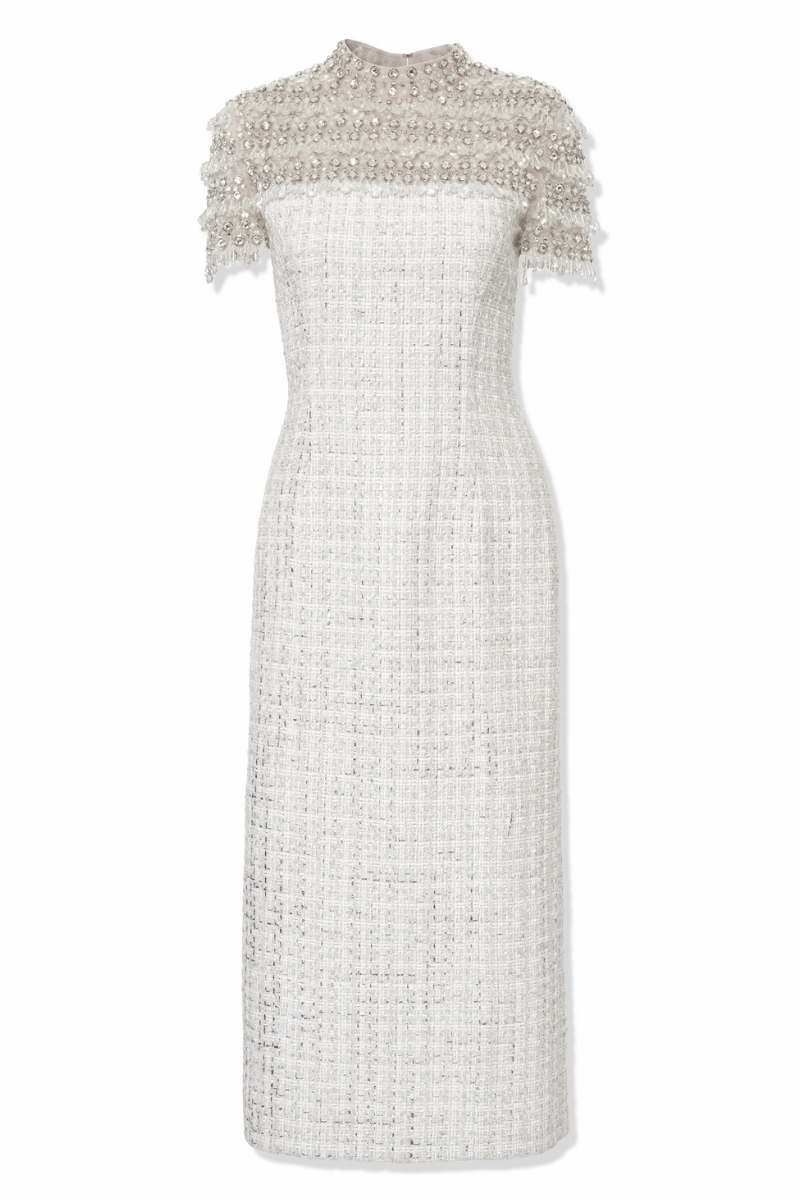 Tweed Midi Dress Sharp Profile