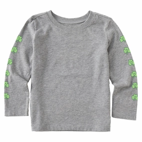 Relaxing Fit Smile Clovers Long Sleeve Toddler Crusher Tee