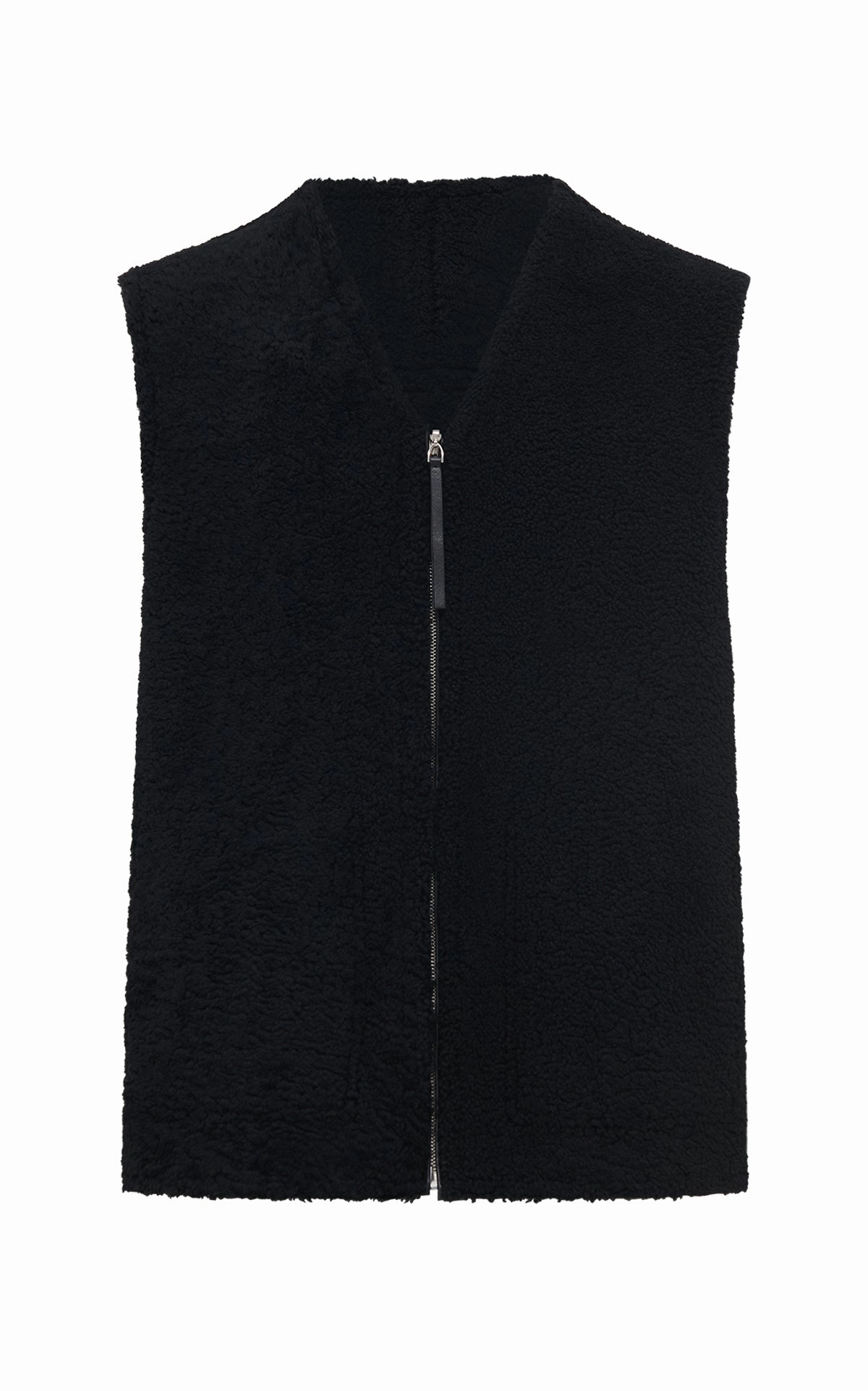 Snowdon Reversible Vest in Black Shearling Multi Pocket System