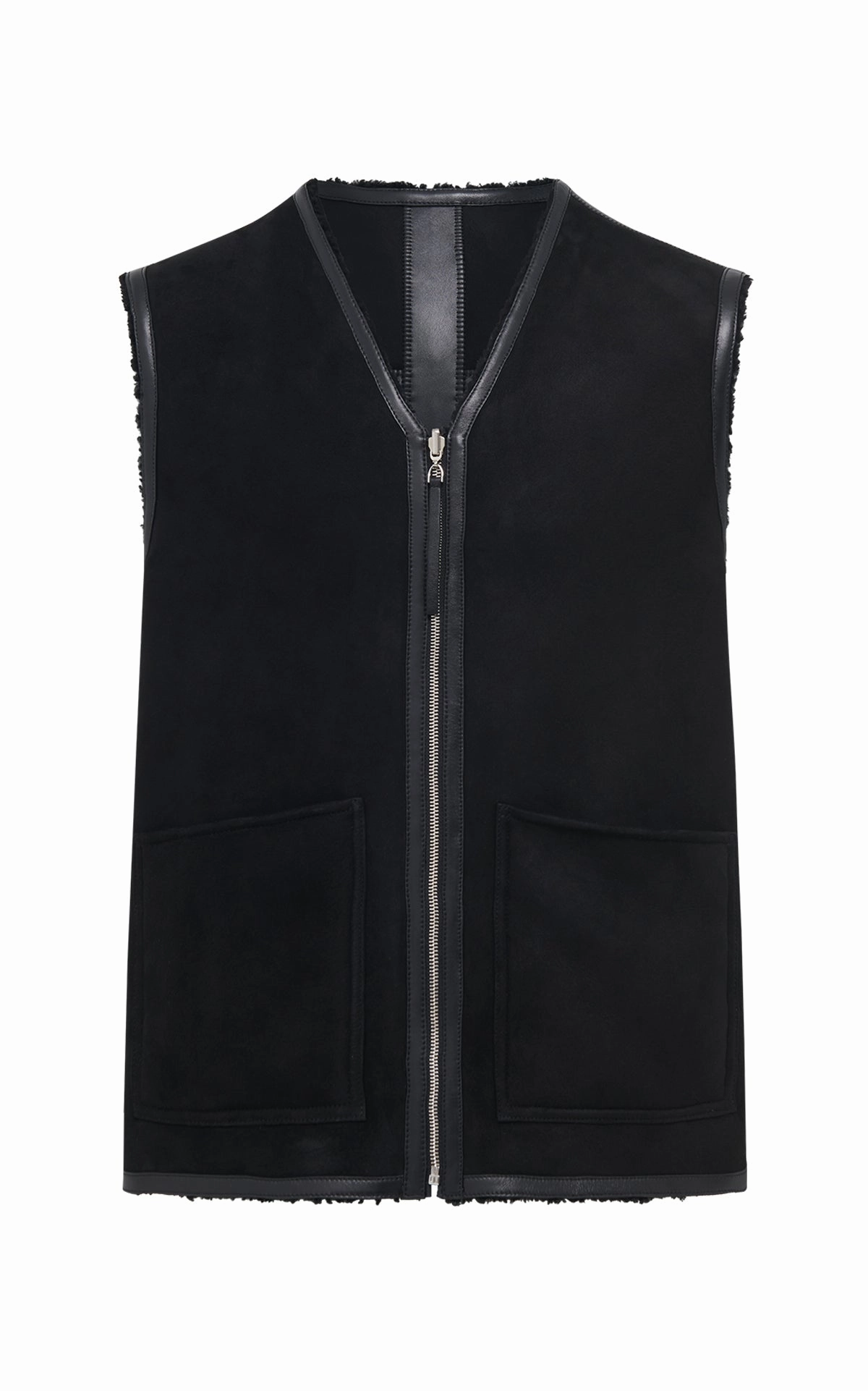 Snowdon Reversible Vest in Black Shearling Notice