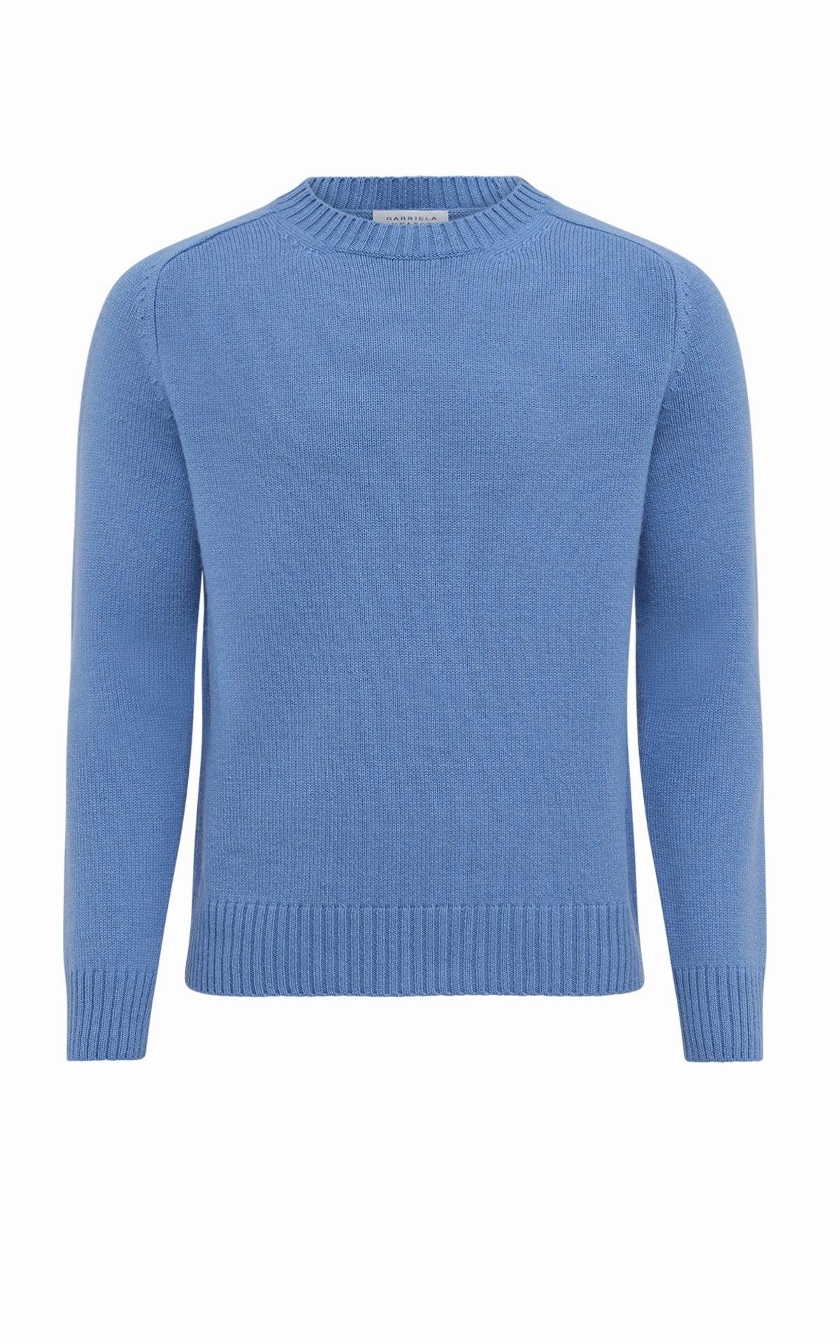 Soft Piece Low Maintenance Knit Francesco Knit Sweater in Light Blue Denim Cashmere