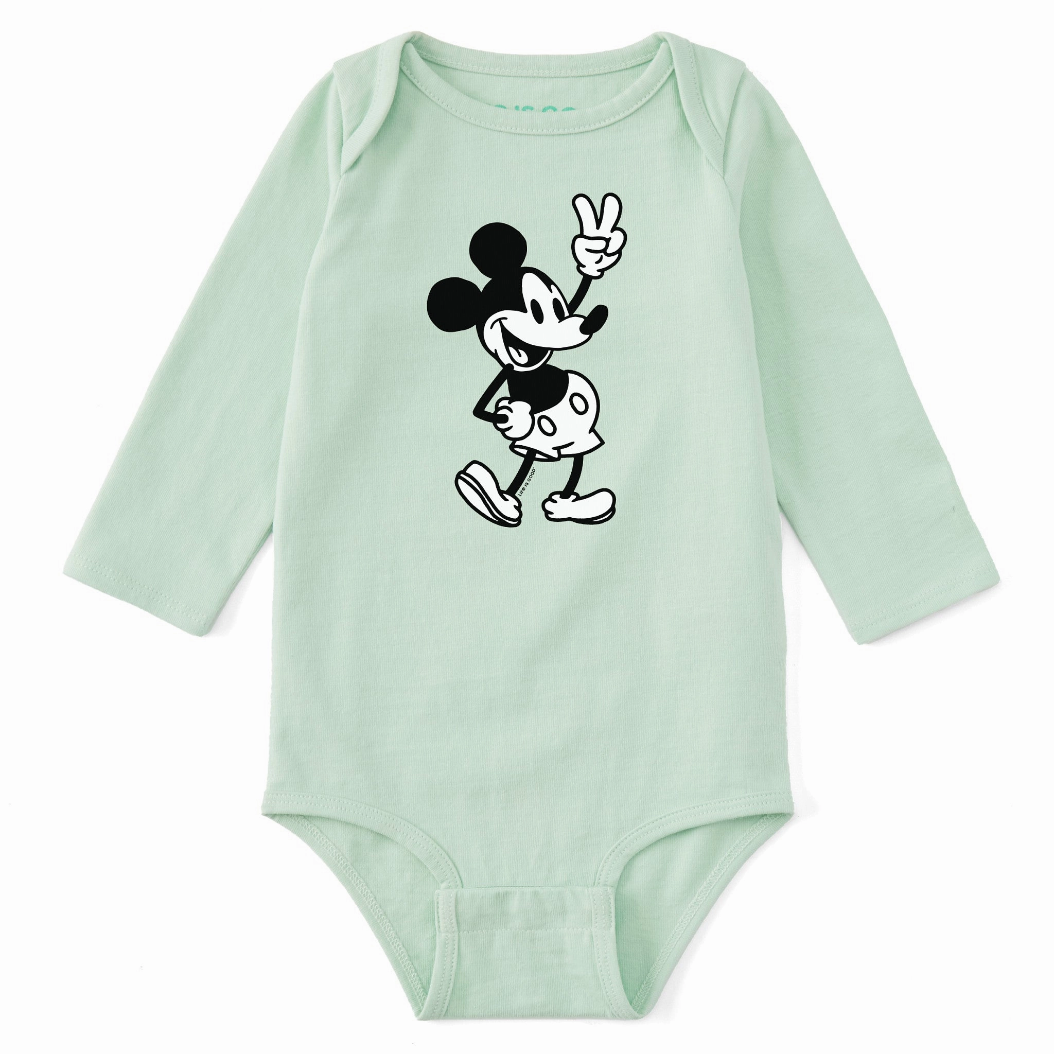 Infant Steamboat Willie Peace Long Sleeve Crusher Baby Bodysuit AllDay Comfort