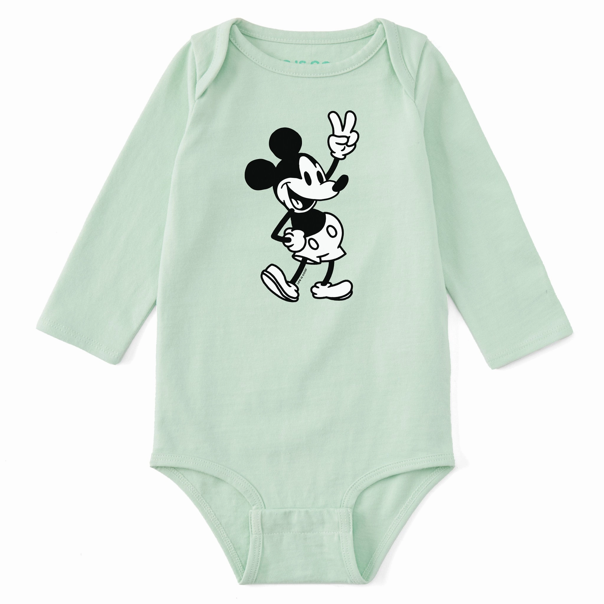Infant Steamboat Willie Peace Long Sleeve Crusher Baby Bodysuit Urban Style Trend