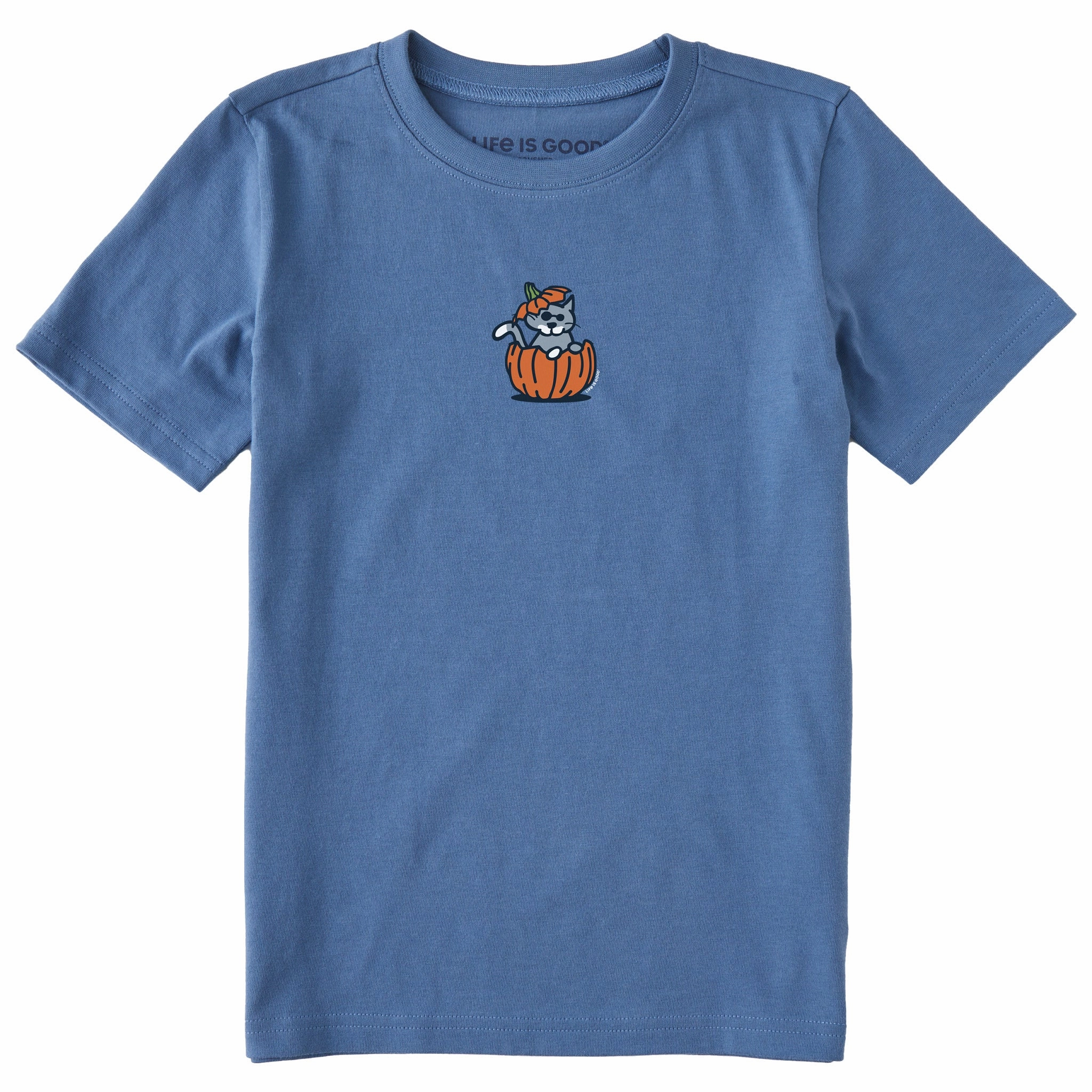 Holiday Outfit Cozy Fit Wear Kids Pumpkin House Cat Short Sleeve Crusher Tee