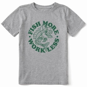 Kids Matchbook Fish More Work Less Short Sleeve Crusher Tee Long Lasting Color Effortless Fit