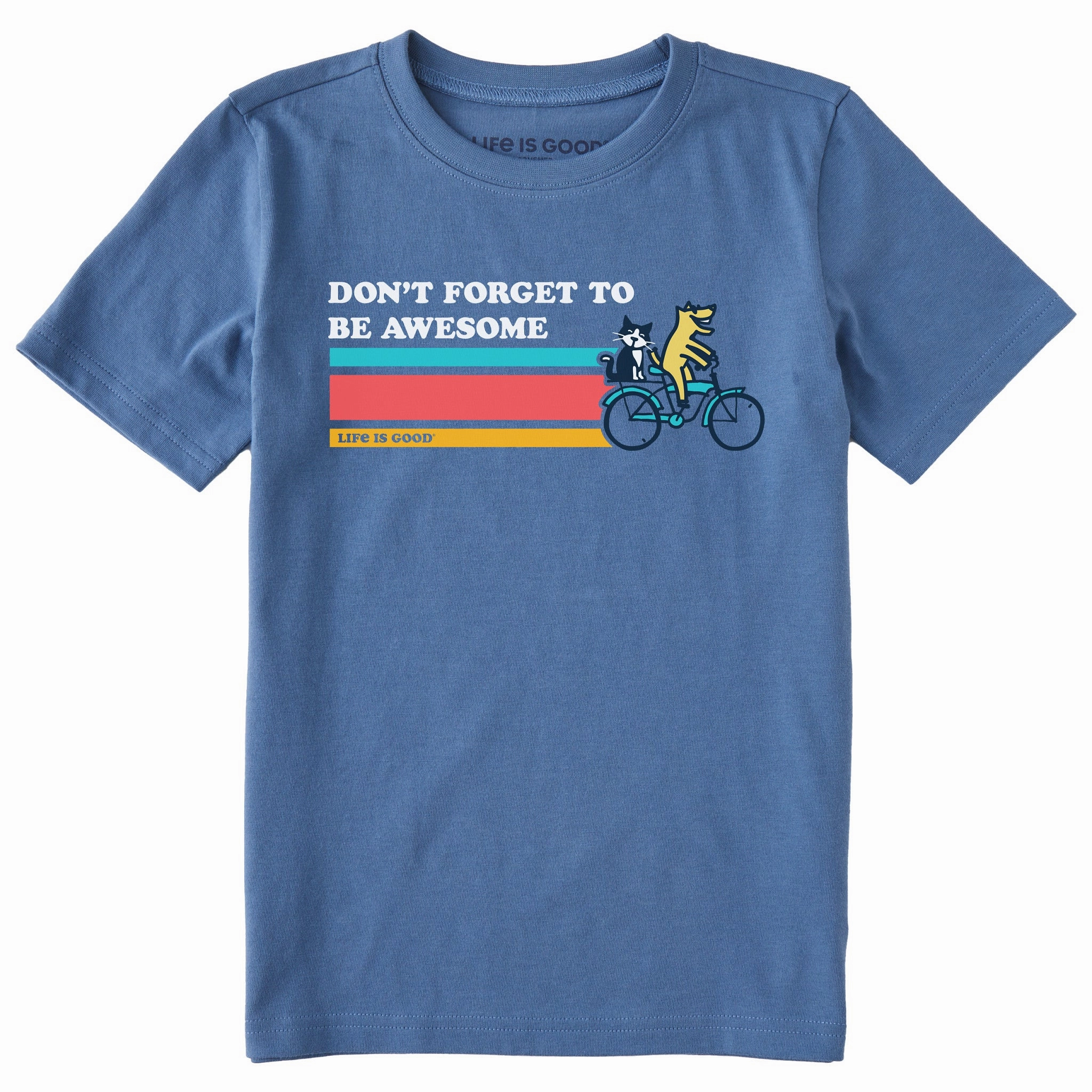 Sleek And Stylish Kids Don't Forget to Be Awesome Bike Short Sleeve Crusher Tee