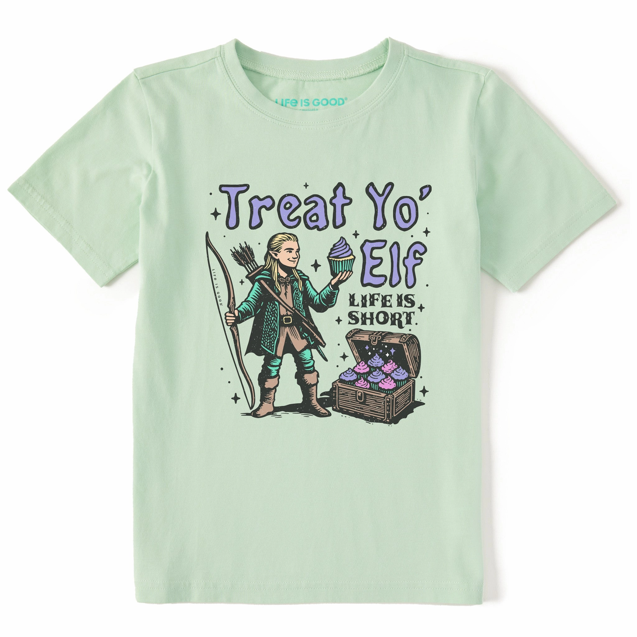 Kids Treat Yo Elf Short Sleeve Crusher Tee Layering Fashion