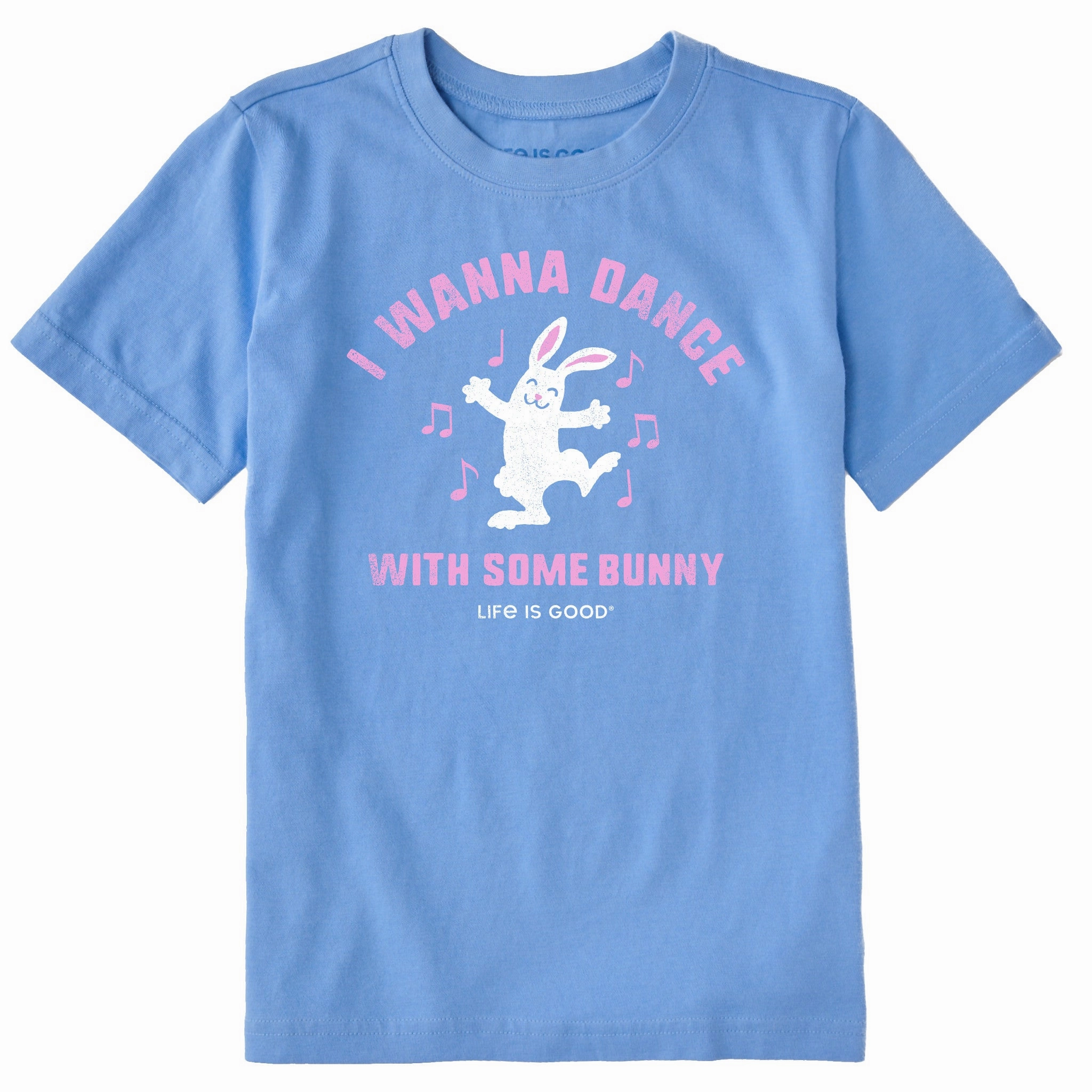 Subtle Embroidery Casual Mode Kids I Wanna Dance with Some Bunny Short Sleeve Crusher Tee