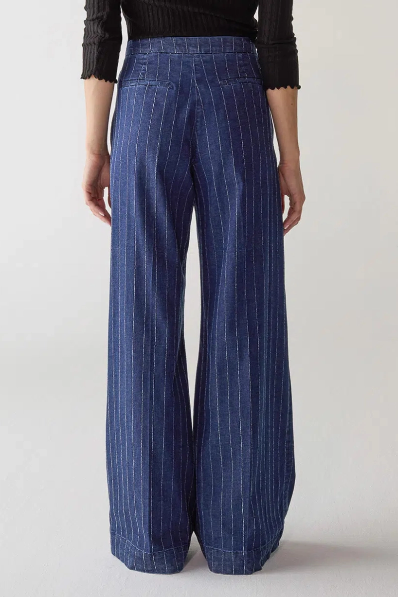 Pinstripe Chino Jeans Sunny Vibes Office Wear Night Out Rainy Day