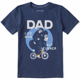 Trendy Fabric Kids Dad Like Mom but Funner Short Sleeve Crusher Tee