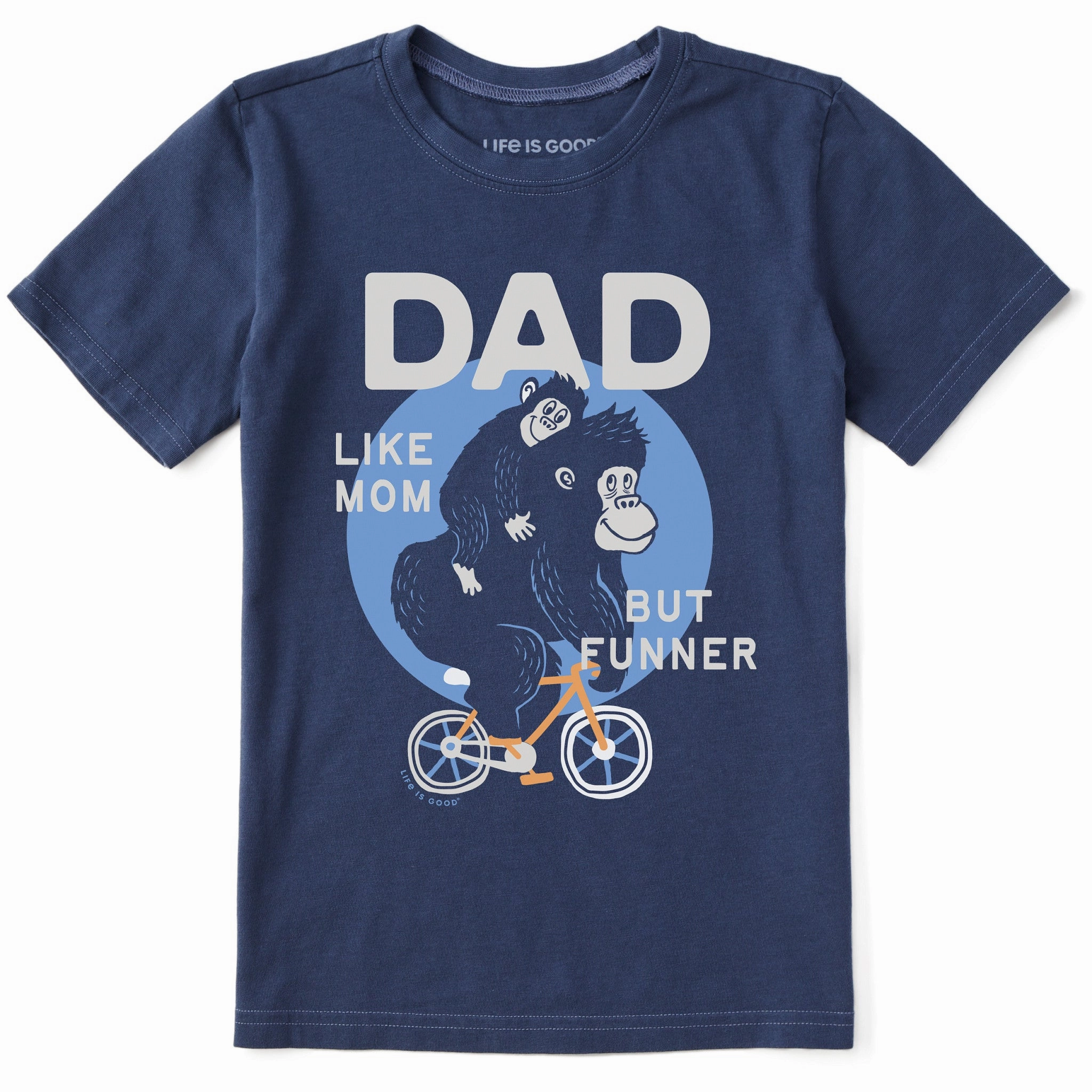Kids Dad Like Mom but Funner Short Sleeve Crusher Tee Anti-pilling Soft Touch Fabric