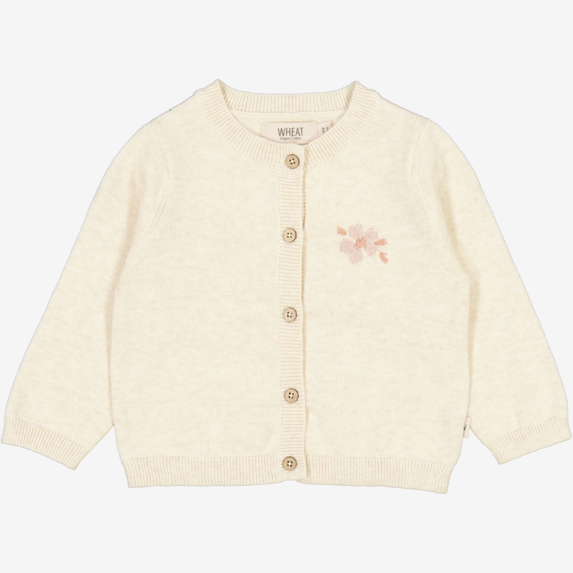 Knit Cardigan Suzy Embroidery | Baby - cloud melange Subtle Elegance Day To Day