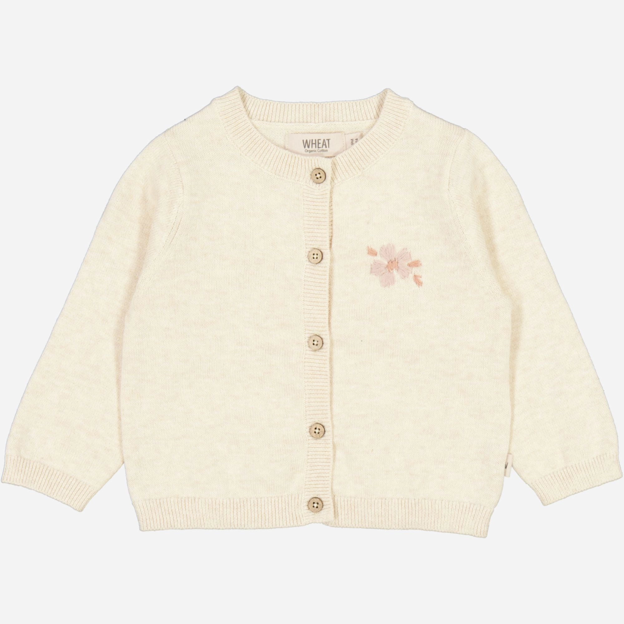 Winter Outfit Cozy Fleece Knit Cardigan Suzy Embroidery | Baby - cloud melange