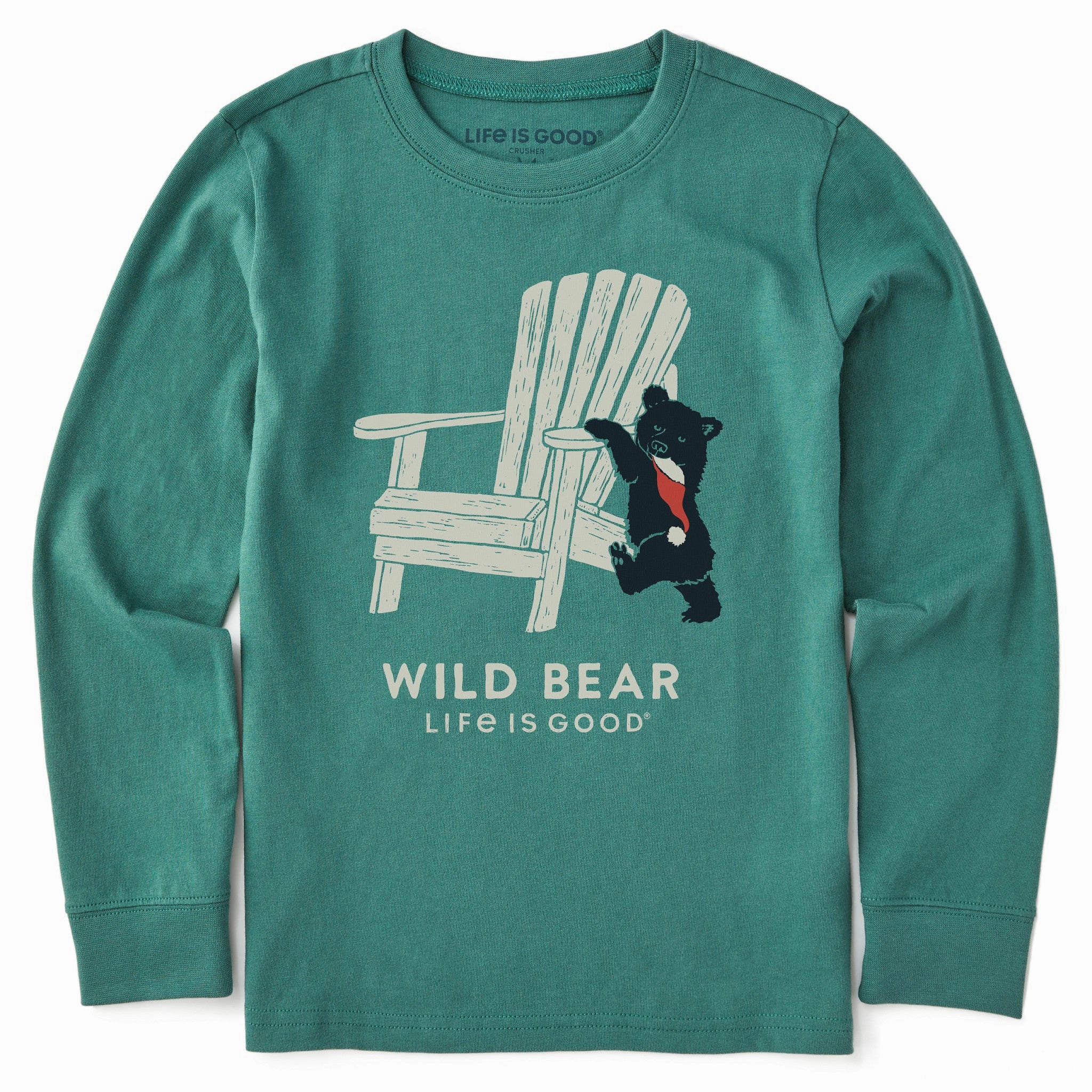 Classic timelessness Breathable Material Kids Holiday Adirondack Wild Bear Long Sleeve Crusher Tee