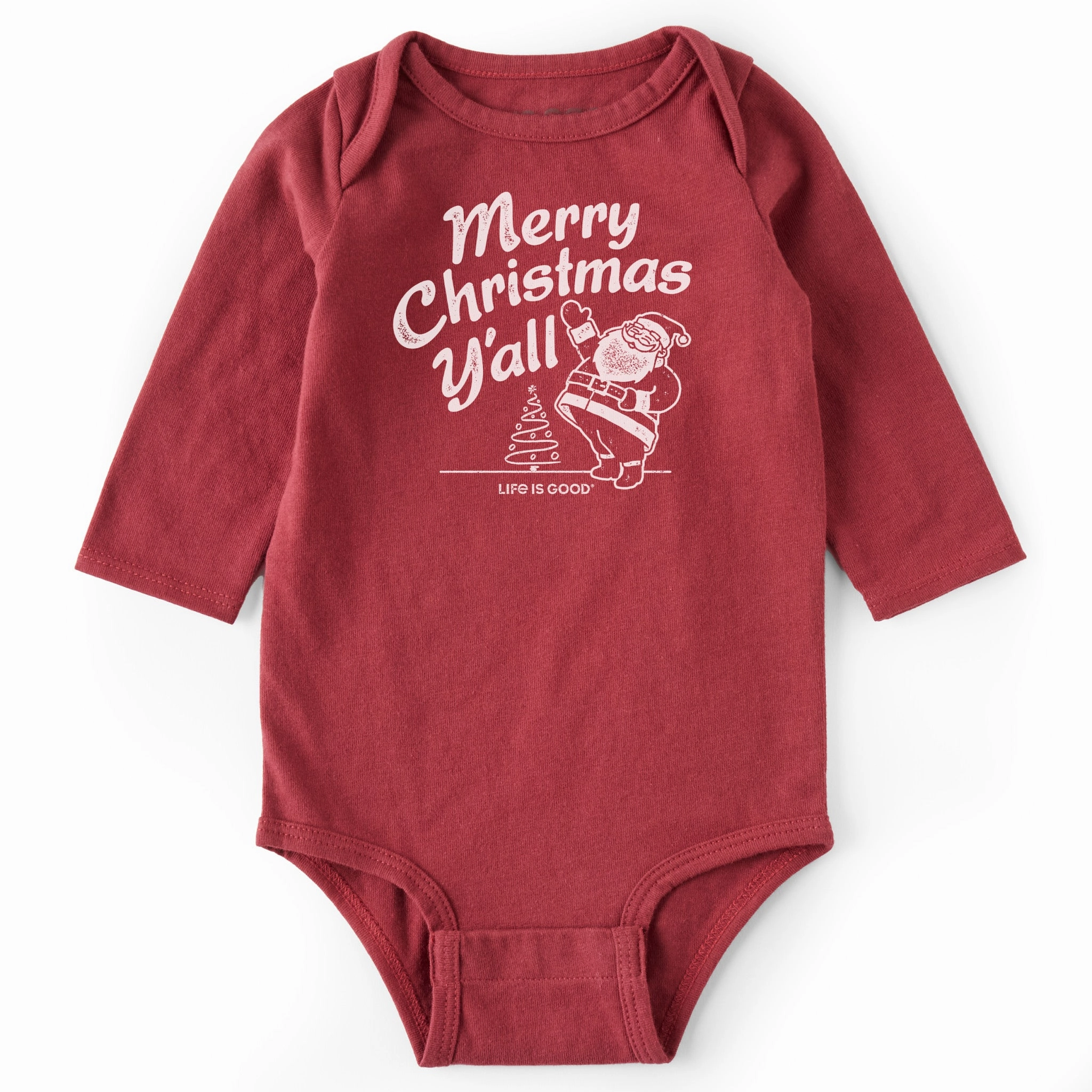 yoga clothing Plus size clothing Infant Santa Merry Christmas Y'all Long Sleeve Crusher Baby Bodysuit