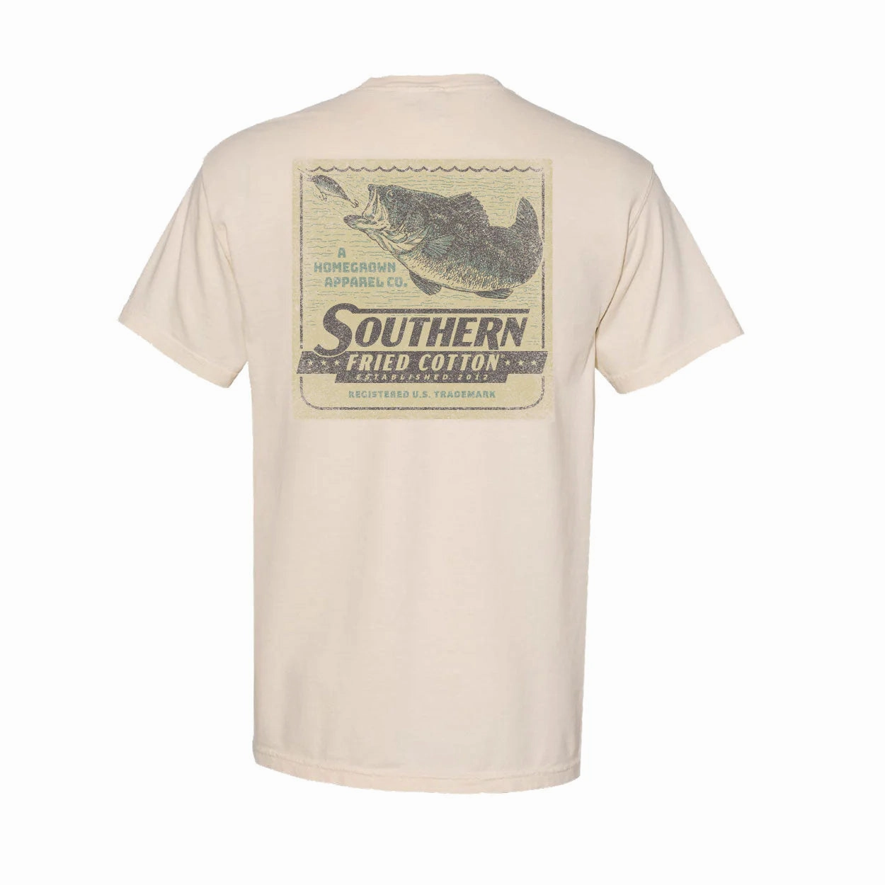 Southern Fried Cotton Old School Bass Tee Vintage Wash Effect