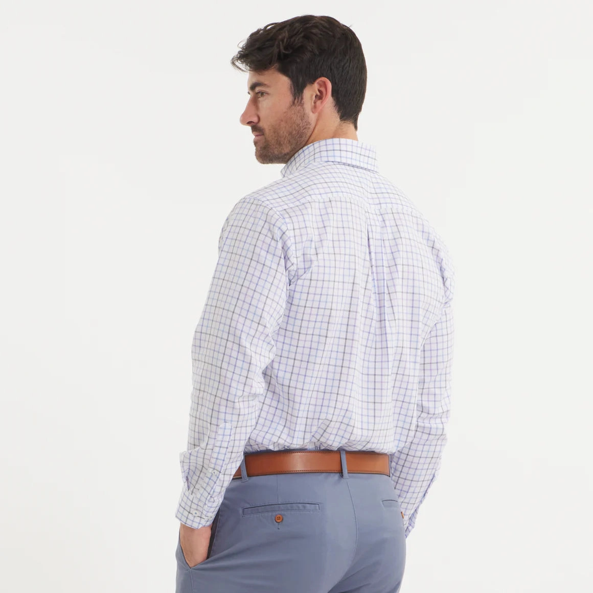 Southern Marsh Chateau Windowpane Dress Shirt Winter Essential