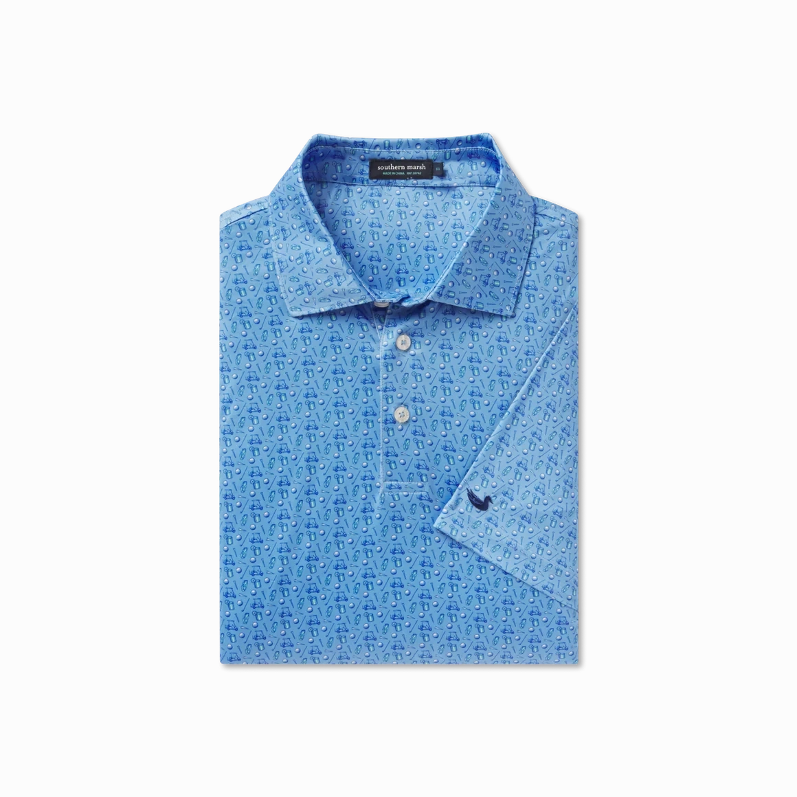 Layered Hem Reinforcement AntiStatic Fabric Treatment Southern Marsh Flyline Performance Polo - Cart Path Only