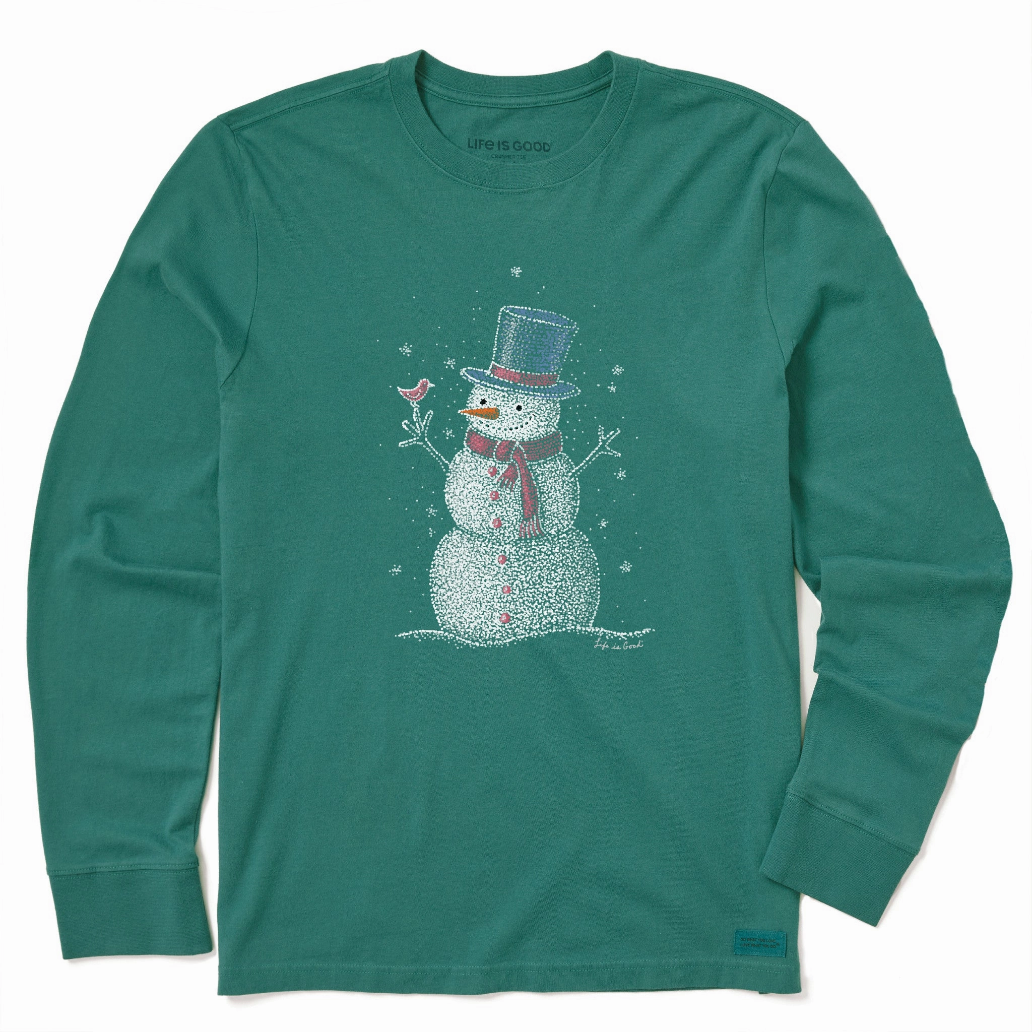 Kids Sparkle Snowman Long Sleeve Crusher Tee budget-friendly