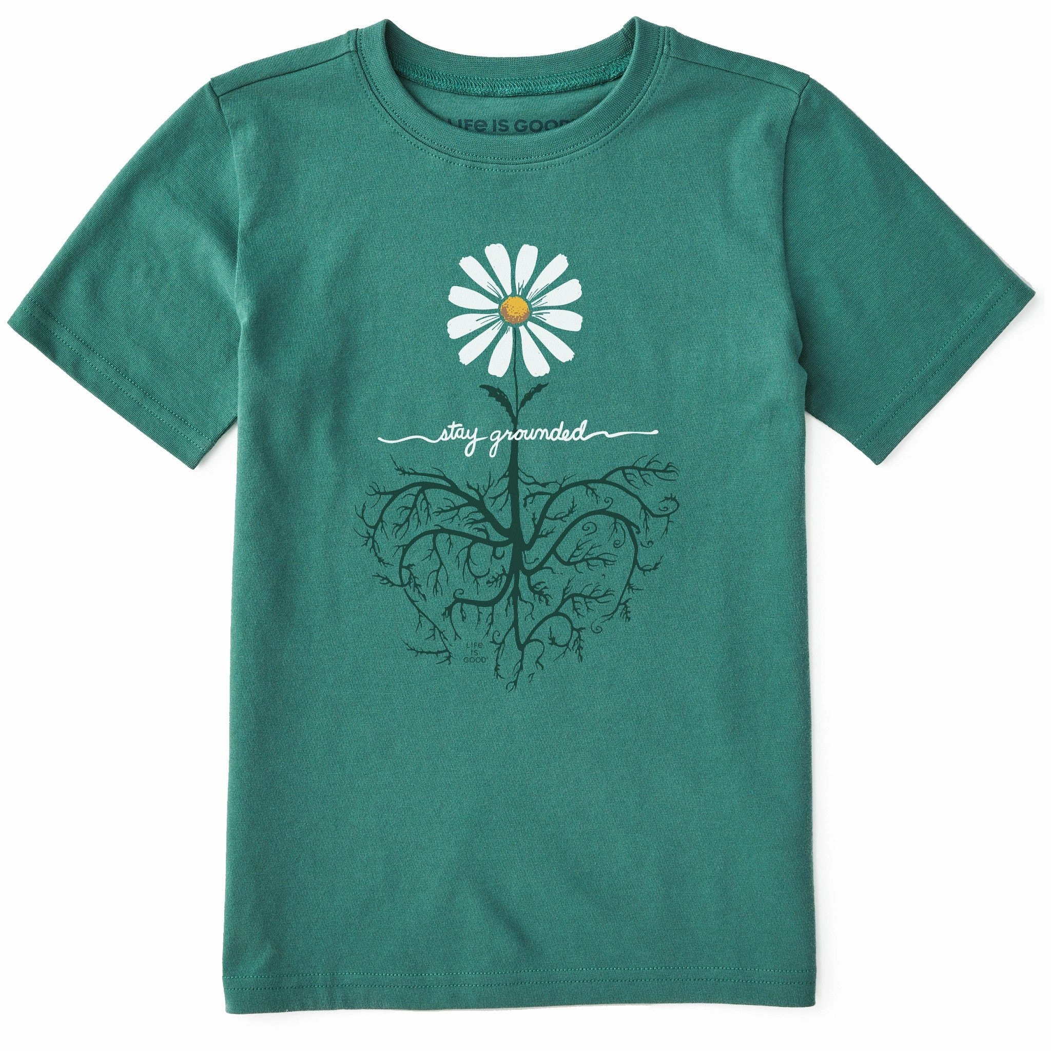 Soft And Comfortable Stretchy Fit Kids Stay Grounded Short Sleeve Crusher Tee