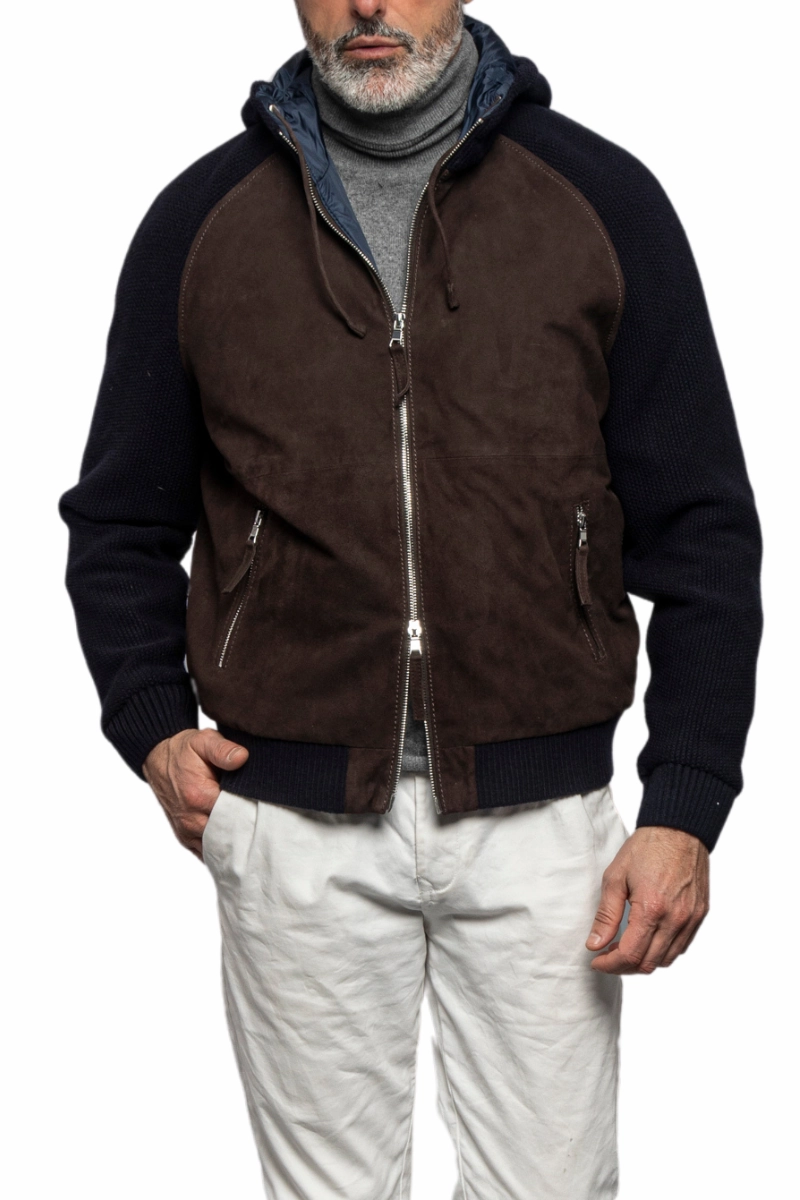 Doris Knit Leather Jacket Taped Seams