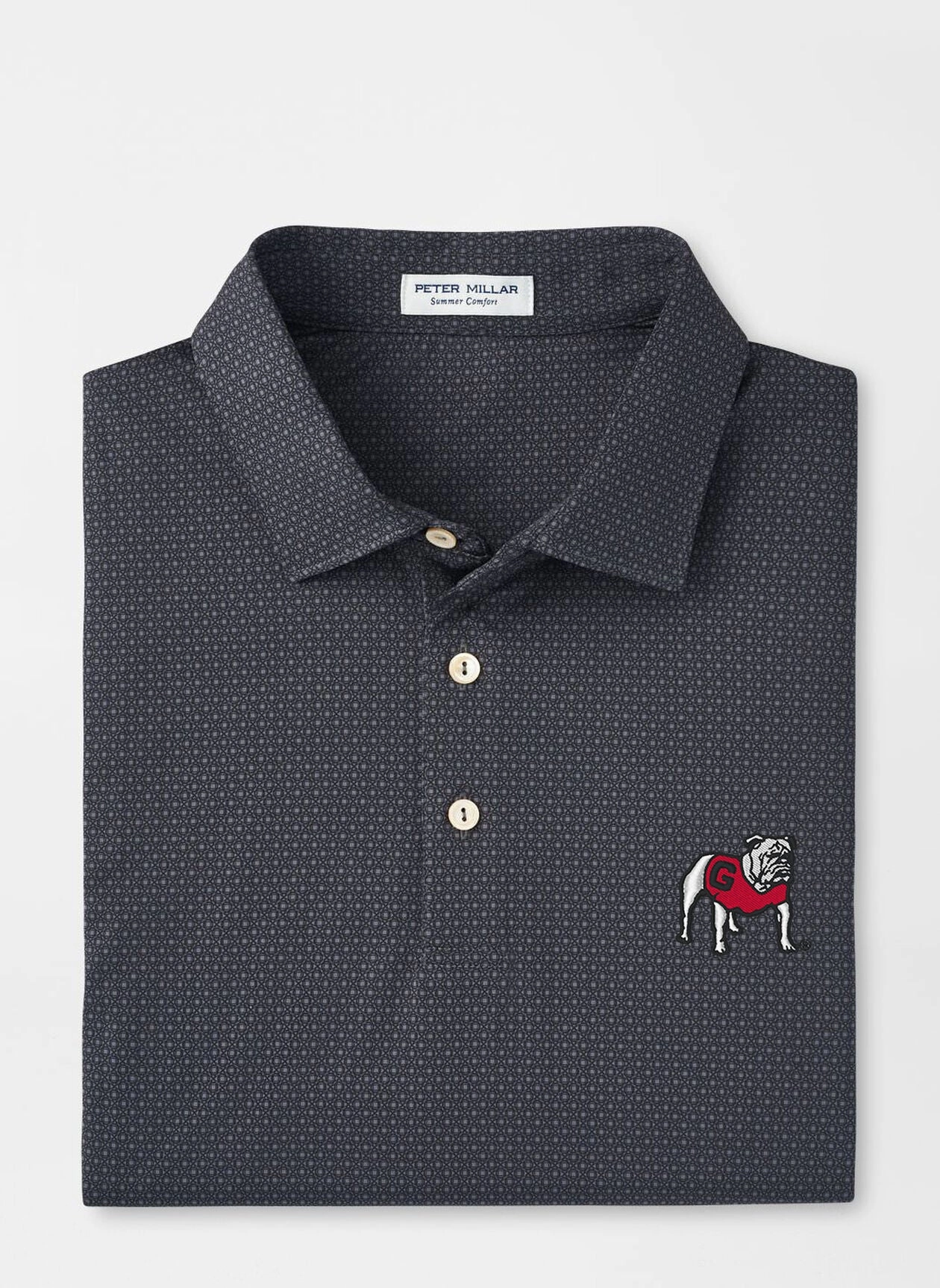 Peter Millar Georgia Standing Bulldog Tesseract Performance Jersey Polo SingleJersey Knit