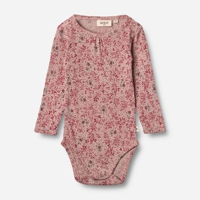 SoftTouch Material Easy Silhouette Body Gatherings Wool LS | Baby - cherry flowers