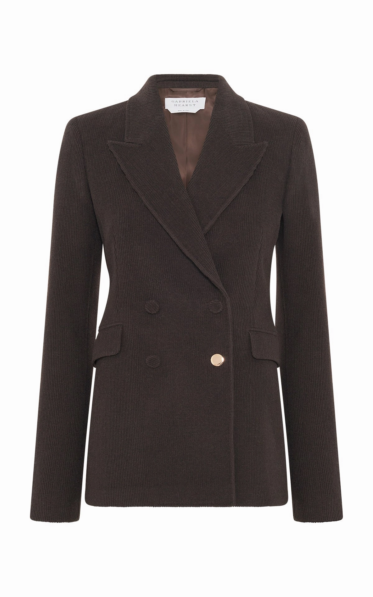 Stephanie Blazer in Chocolate Fine Cashmere Corduroy Chic Fit Wear Flattering Tailoring
