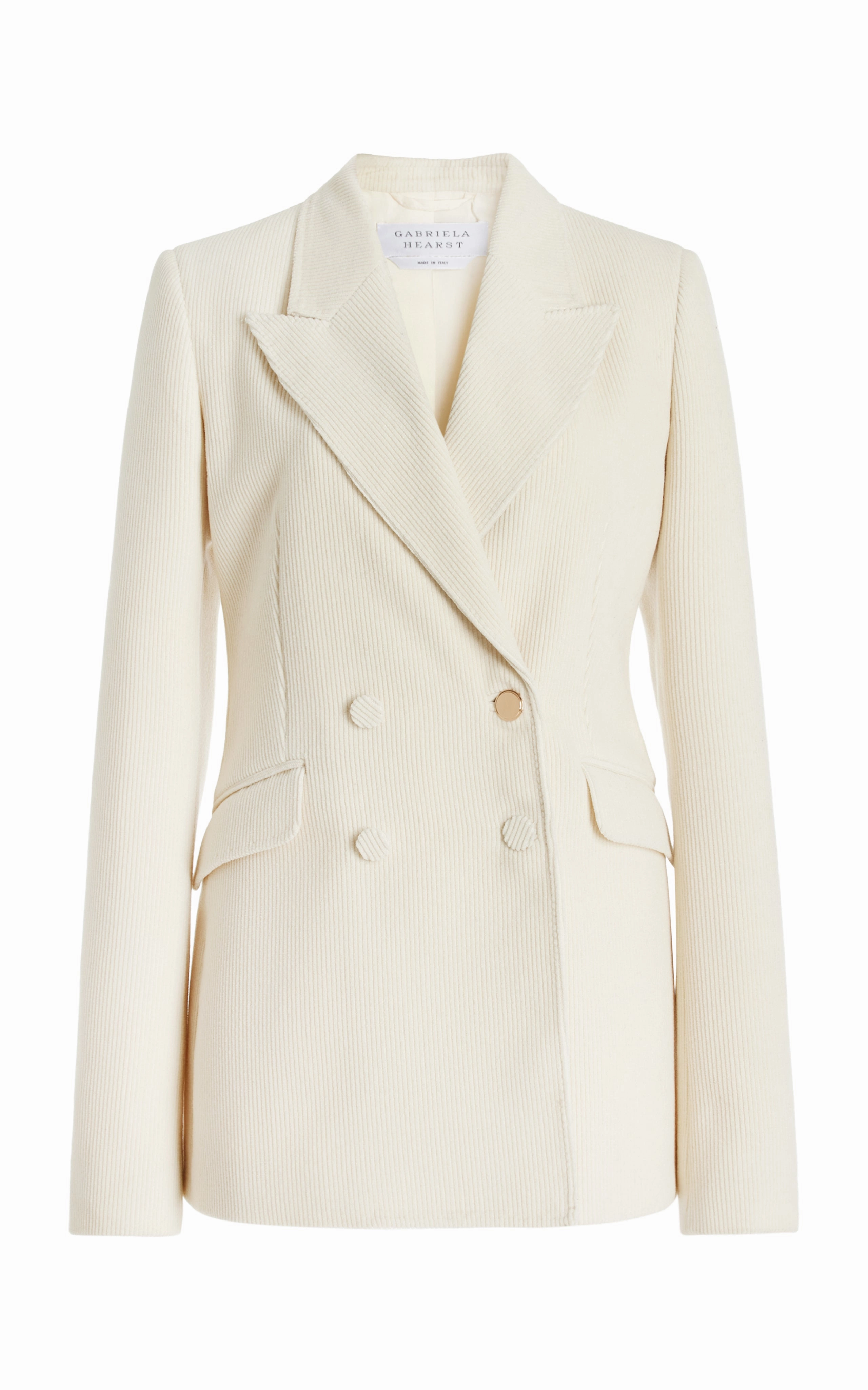 Sleek and Sharp Casual Comfort Wear Stephanie Blazer in Ivory Cashmere Corduroy
