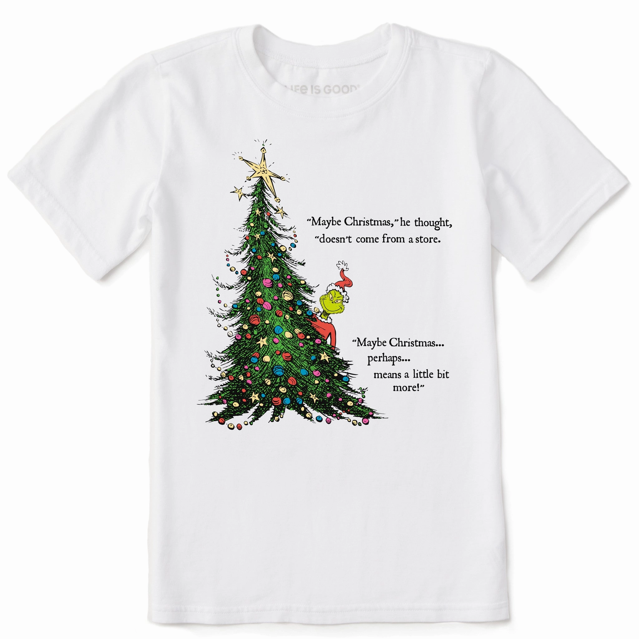 Adjustable Fit Easy Wear Option Kids Grinch Christmas Means More Short Sleeve Crusher Tee