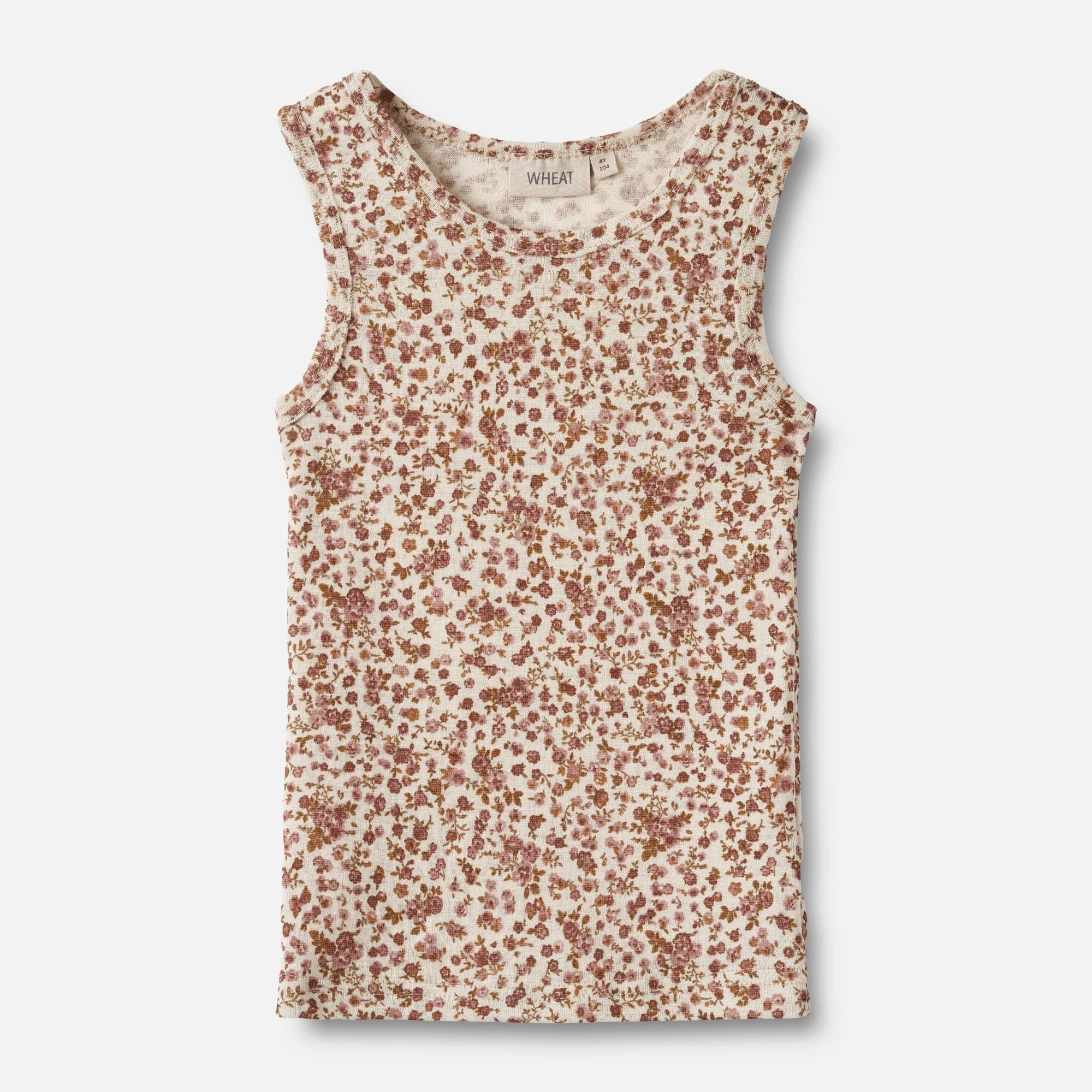 Wool Singlet Iggy - rose flowers Minimal Shrinkage Durable Blend