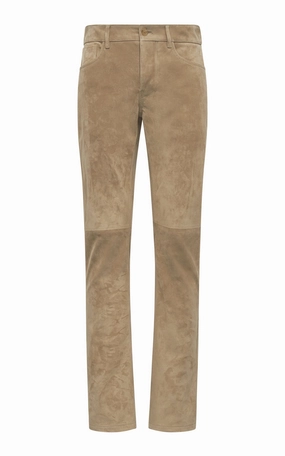 Anthony Five Pocket Pant in Camel Suede Outfit Staple