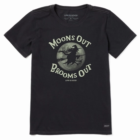 Fur combination Women's Moon's Out Broom's Out Short Sleeve Crusher Tee