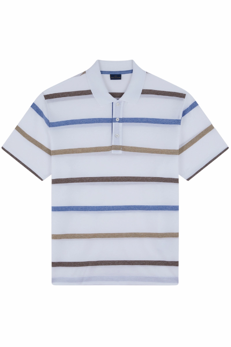Stylish Shirt Dimensional Stability Weave Stripe Polo