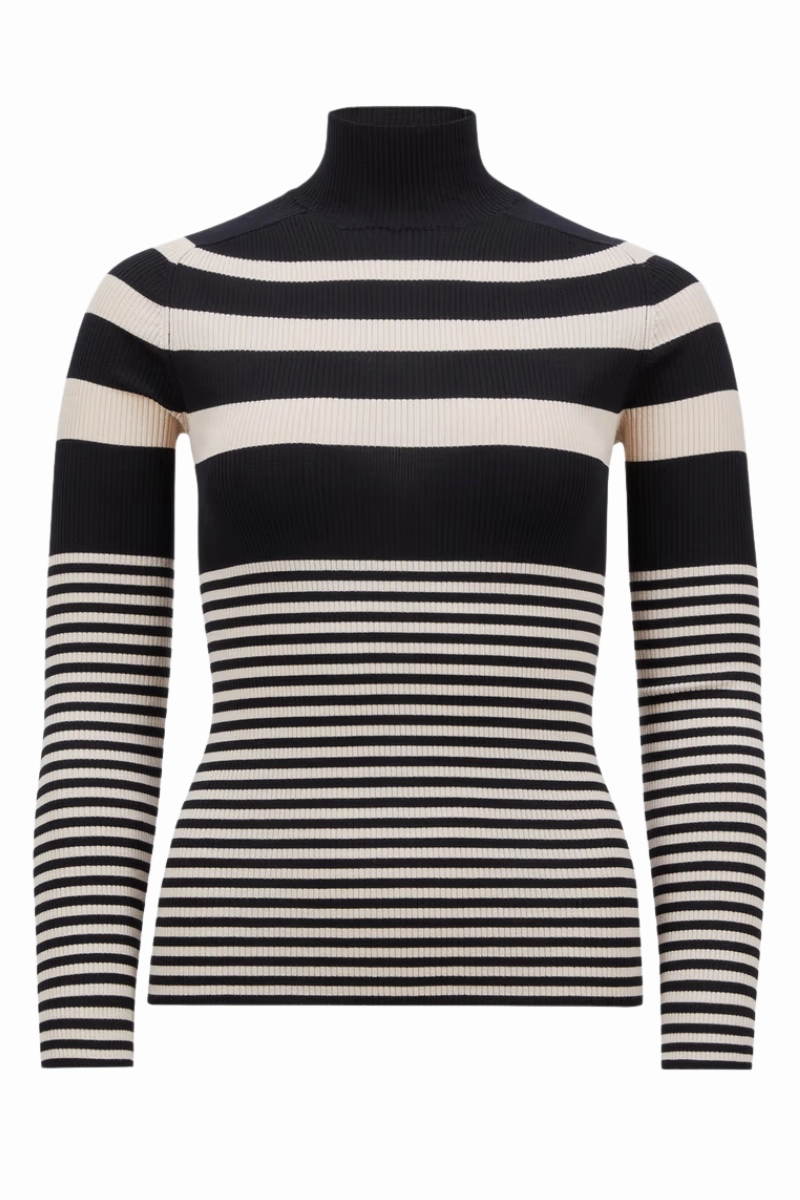 Striped Turtleneck Cold-Weather Layer