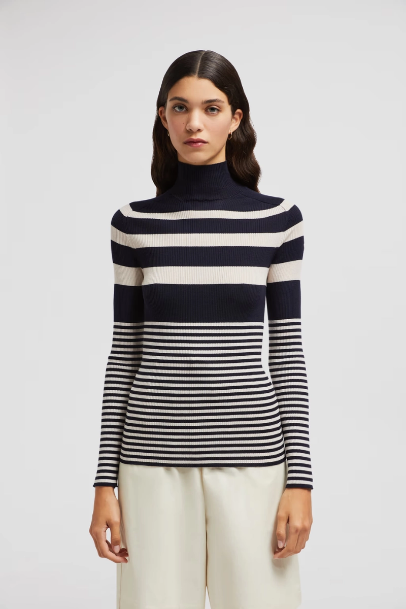 Striped Turtleneck Comfortable Choice