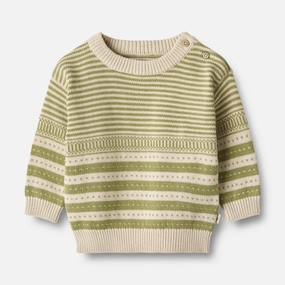 ribbed texture Knit Pullover Jan - sage