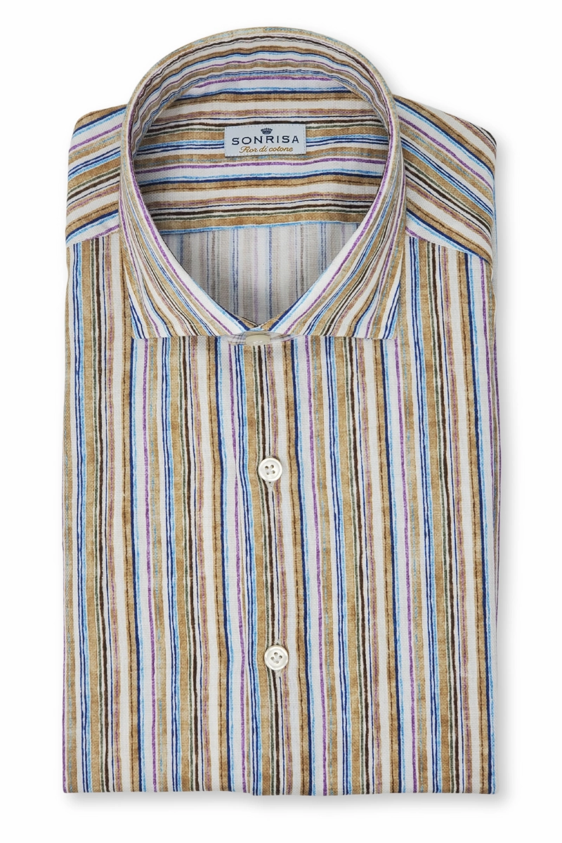 Multi Stripe Shirt Tall Length Breathable Layer