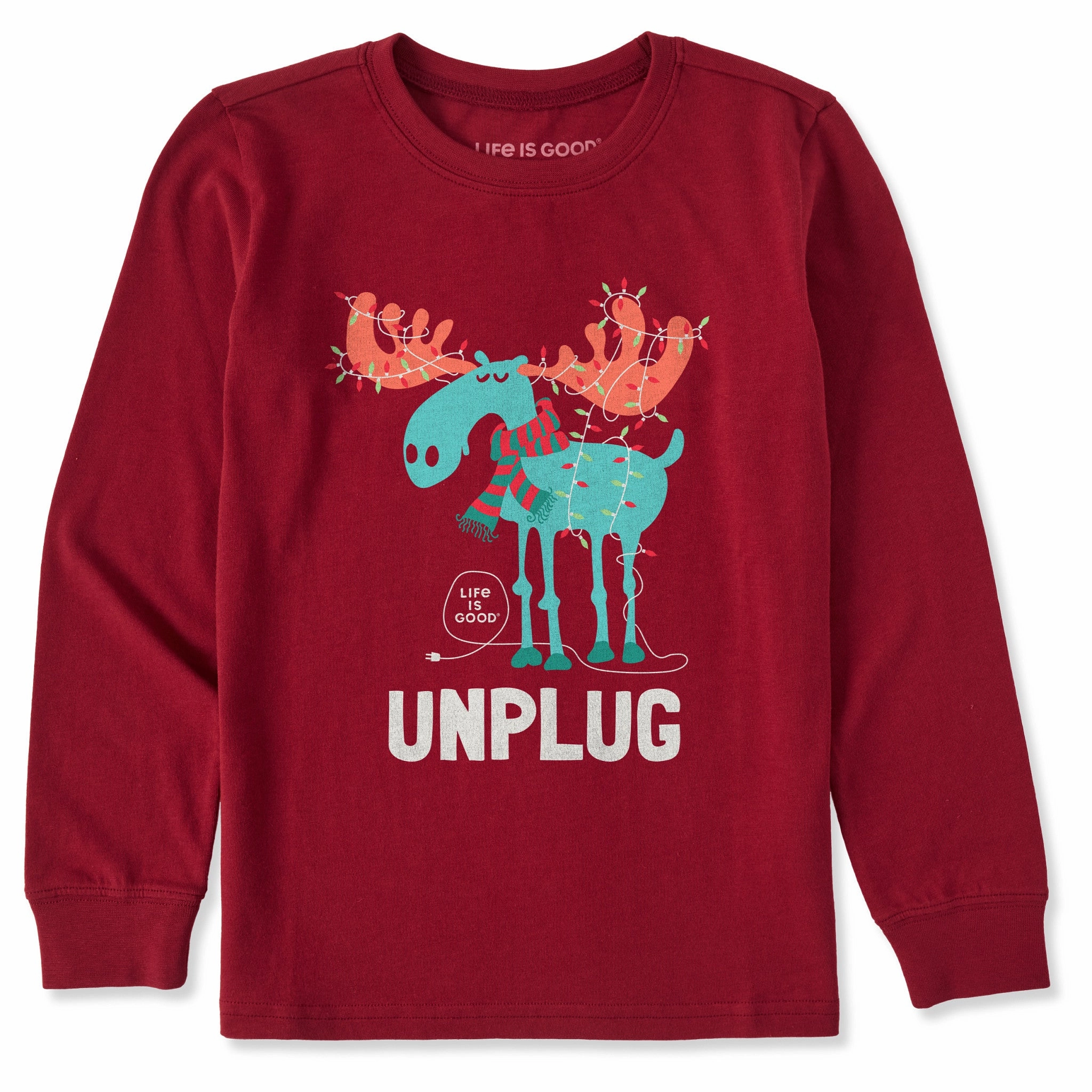 Minimal Look Affordable Fashion Kids Unplug Moose Long Sleeve Crusher Tee