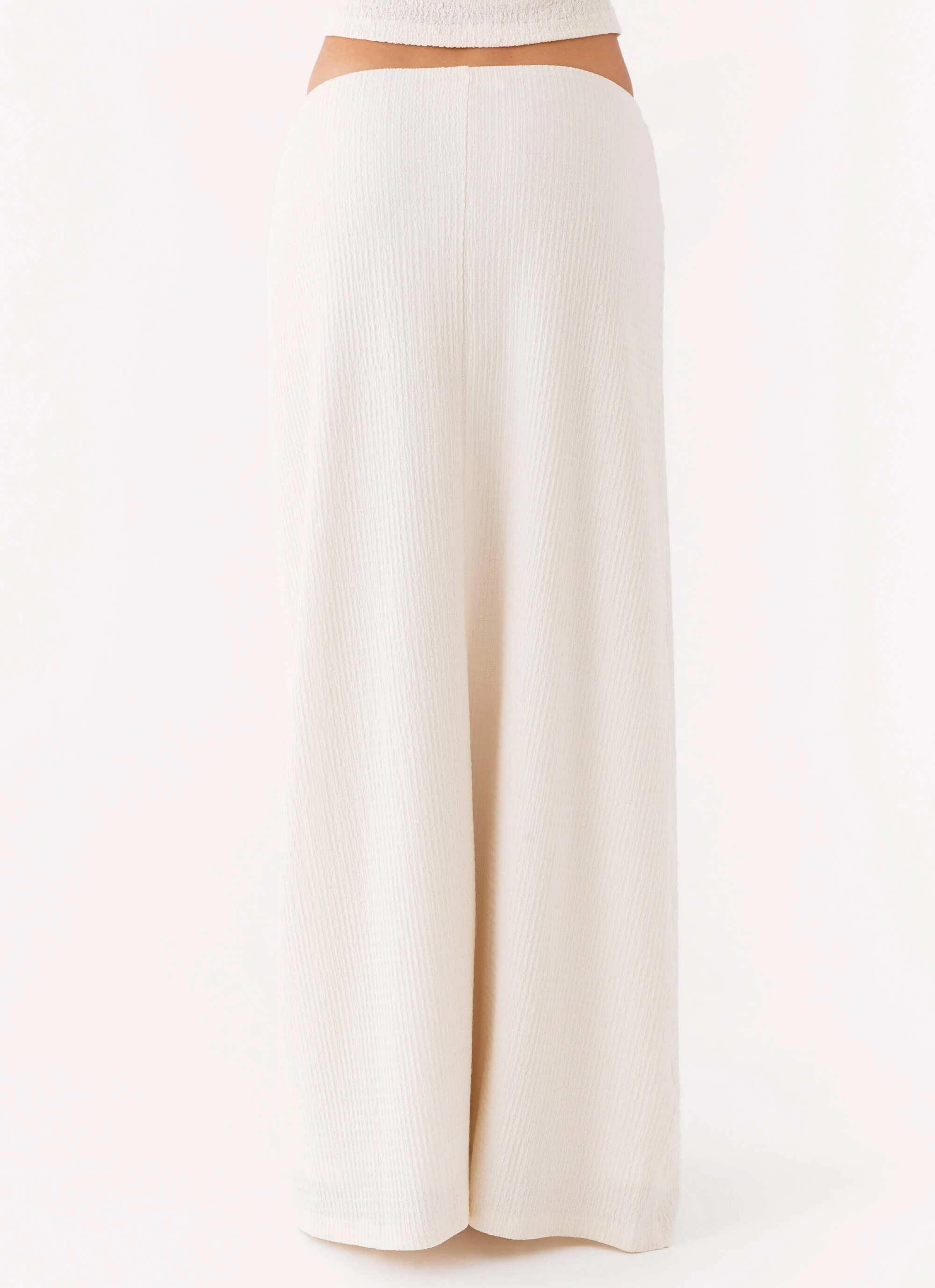 Tatum Low Rise Maxi Skirt - Ivory Anti Static Lining Smooth Feel