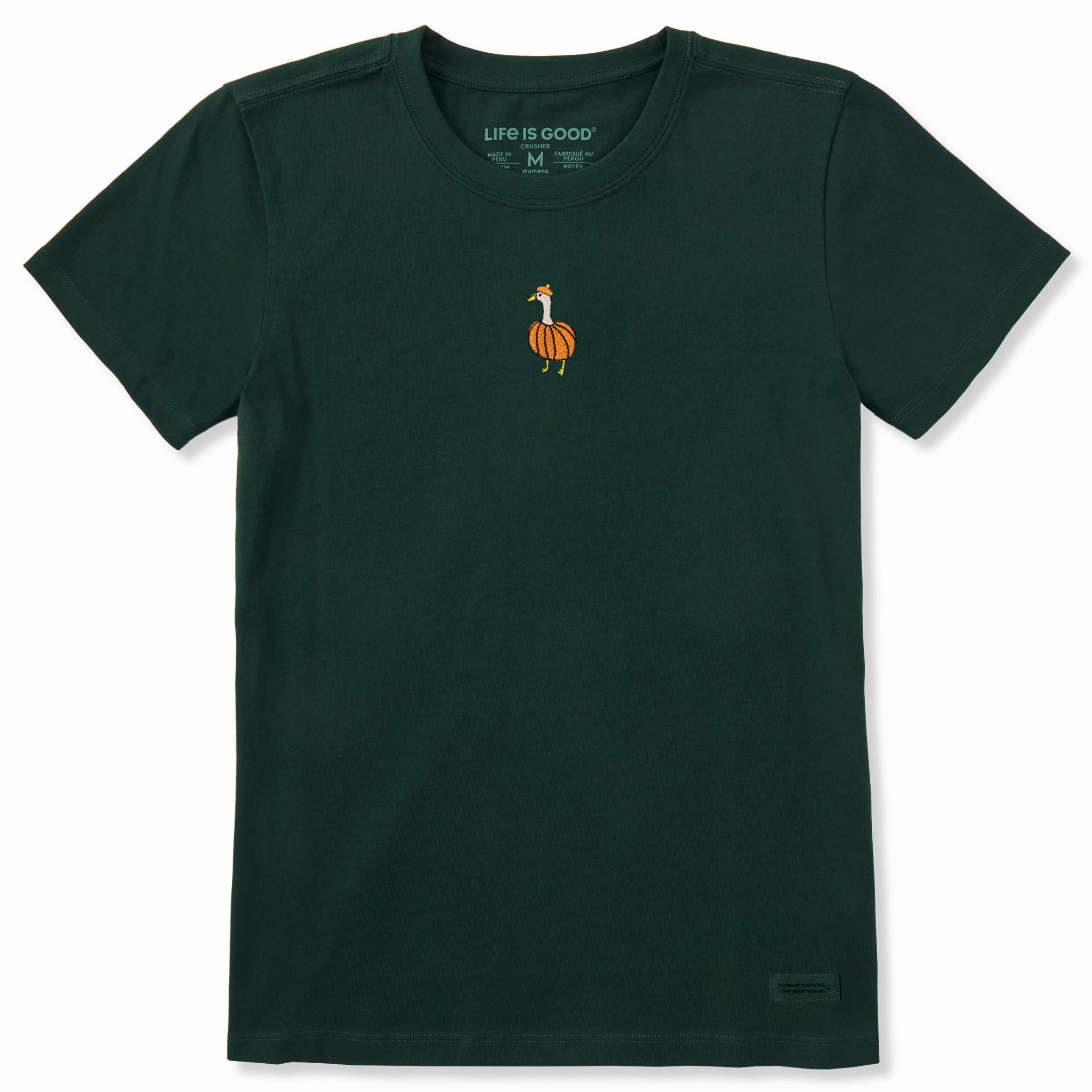 Heathered Texture Tear Resistant Knit Women's Pumpkin Goose Short Sleeve Crusher Tee