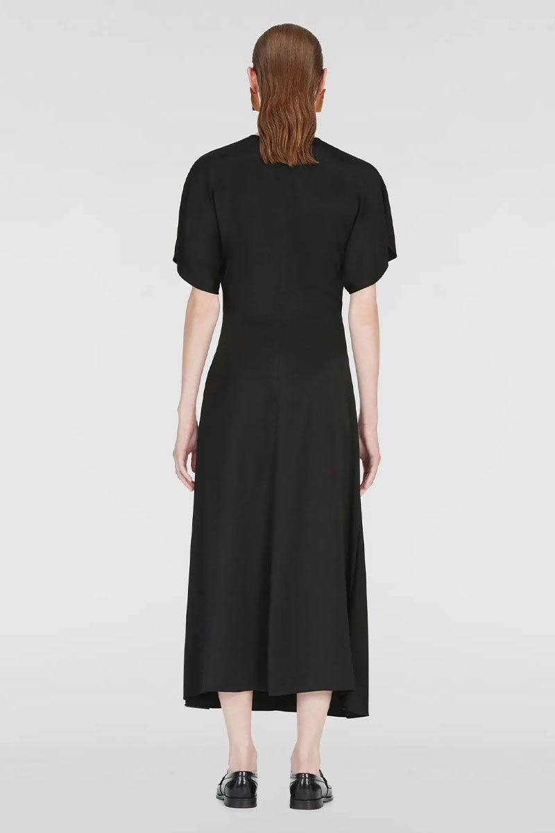 Slender Look Ruched Satin Dress