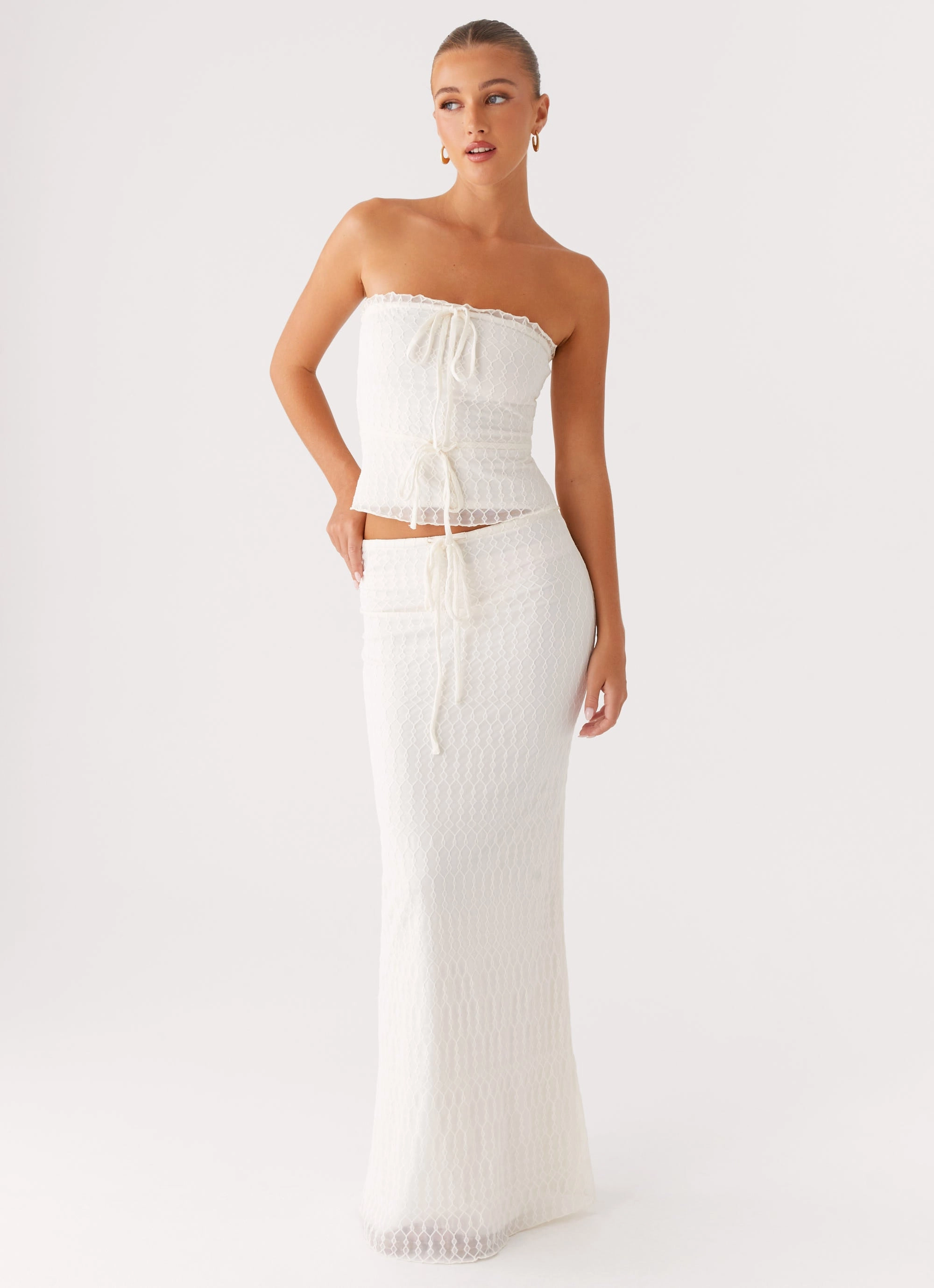 Blakely Maxi Skirt - Ivory Plant Based Material