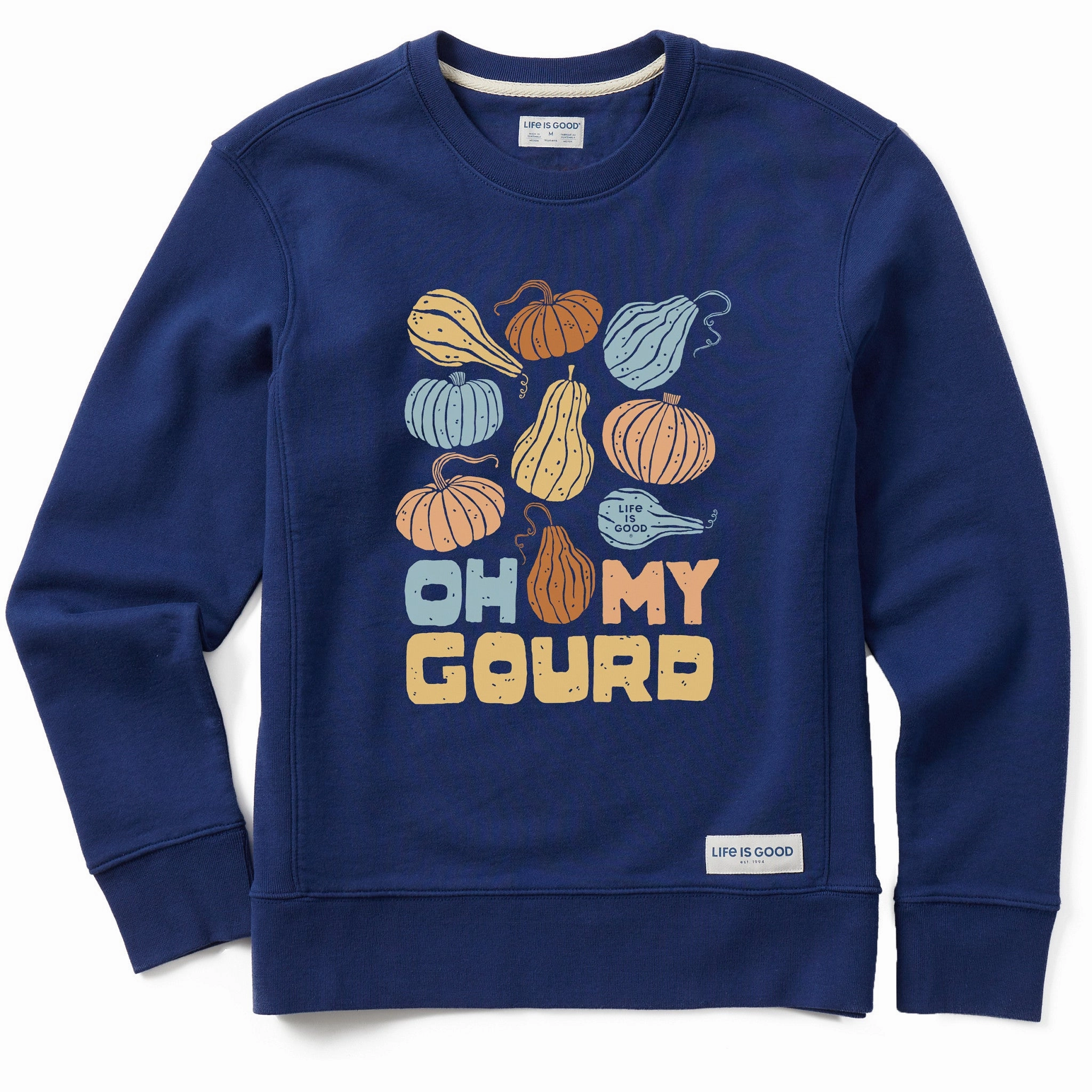 Women's Oh My Gourd Medley Simply True Fleece Crew Cozy and Comfortable Bright Color