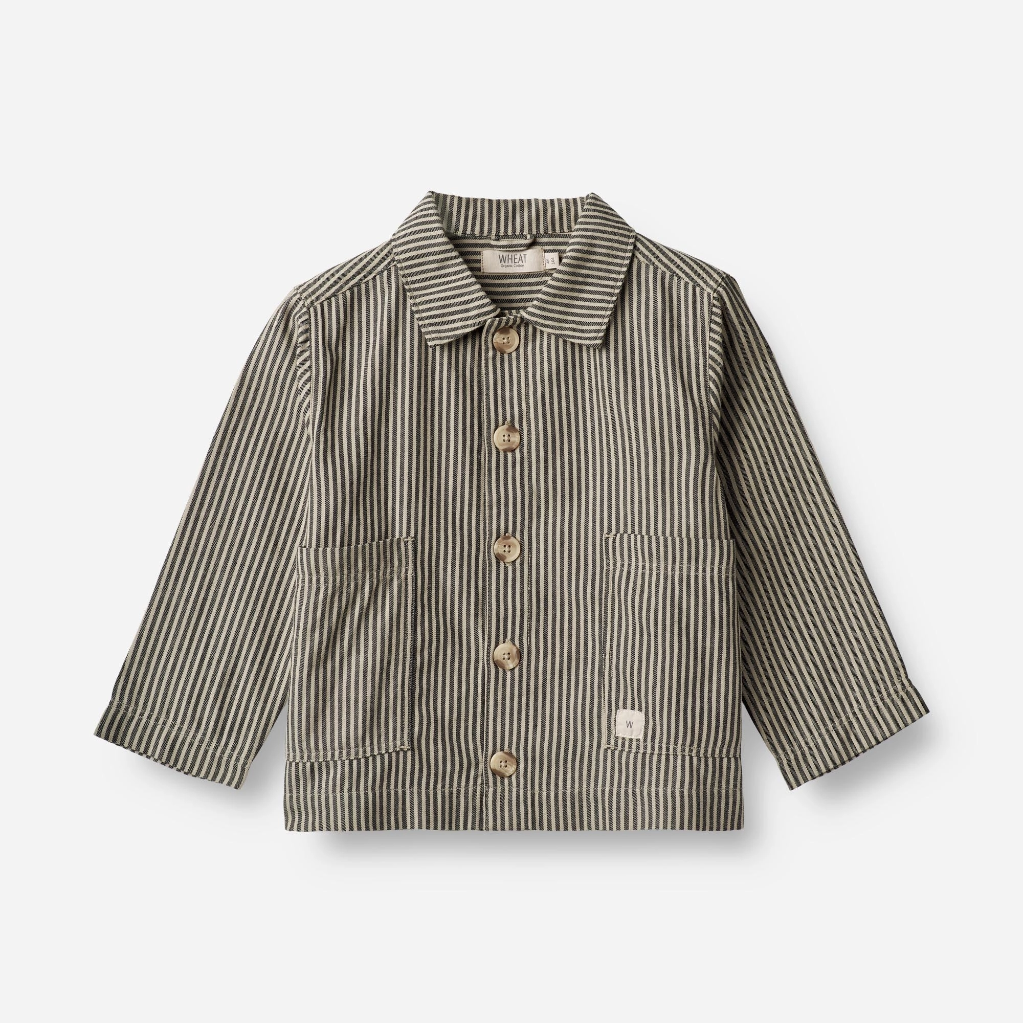 Easy Care Overshirt Avi - black coal stripe