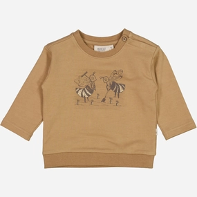 Wrinkle-Resistant Short Sleeve Sweatshirt Garden Bee | Baby - cappuccino