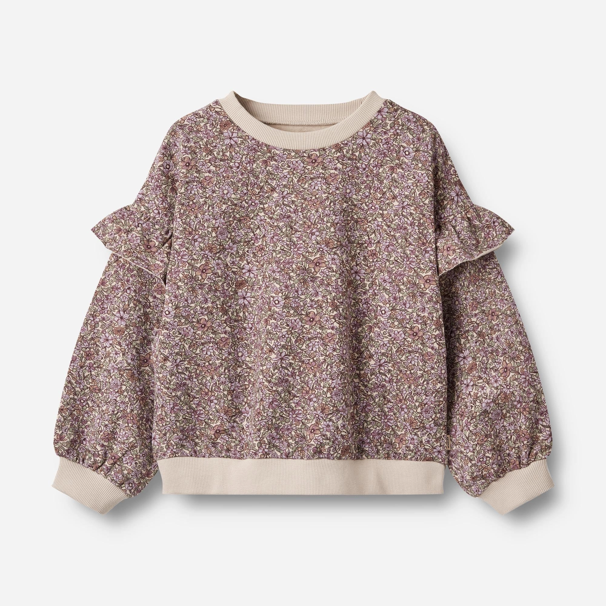 Printed Detail Sweatshirt L/S Lulle - lilac flowers