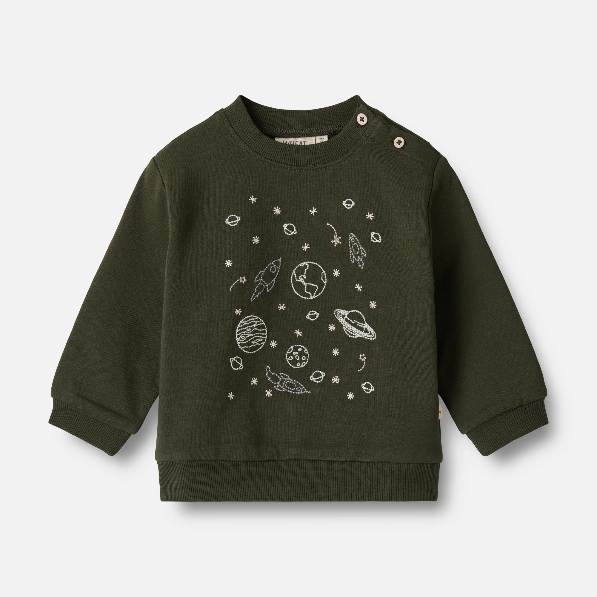 Sweatshirt Space Embroidery | Baby - deep forest product tropical vibrancy product beach relaxation vibe