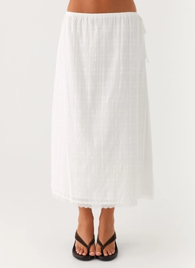 Modern Design Soft Outfit Sweet Lullaby Midi Skirt - White