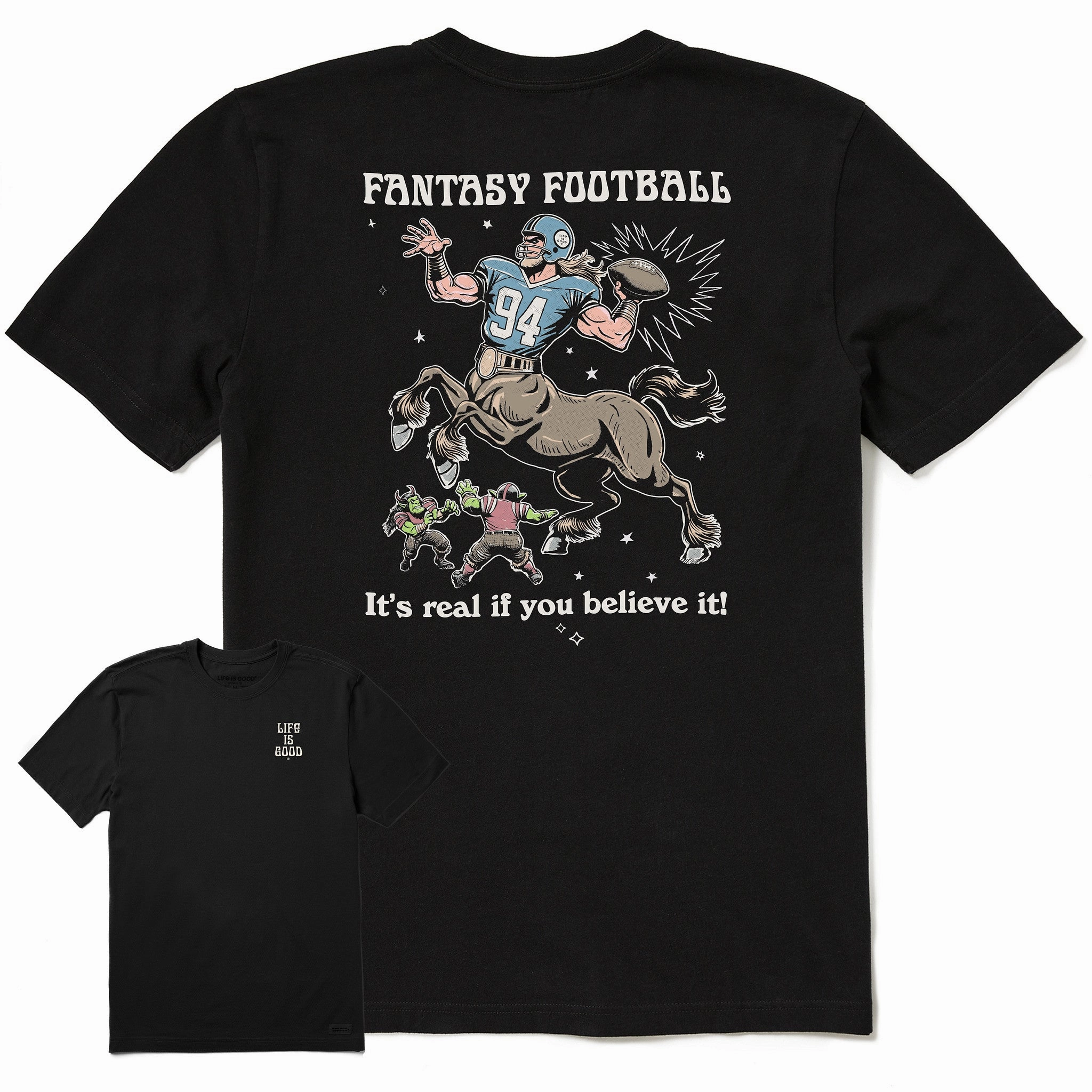 Men's Fantasy Football Centaur Goes Long Short Sleeve Tee Minimal Style Trend Breathable mesh lining